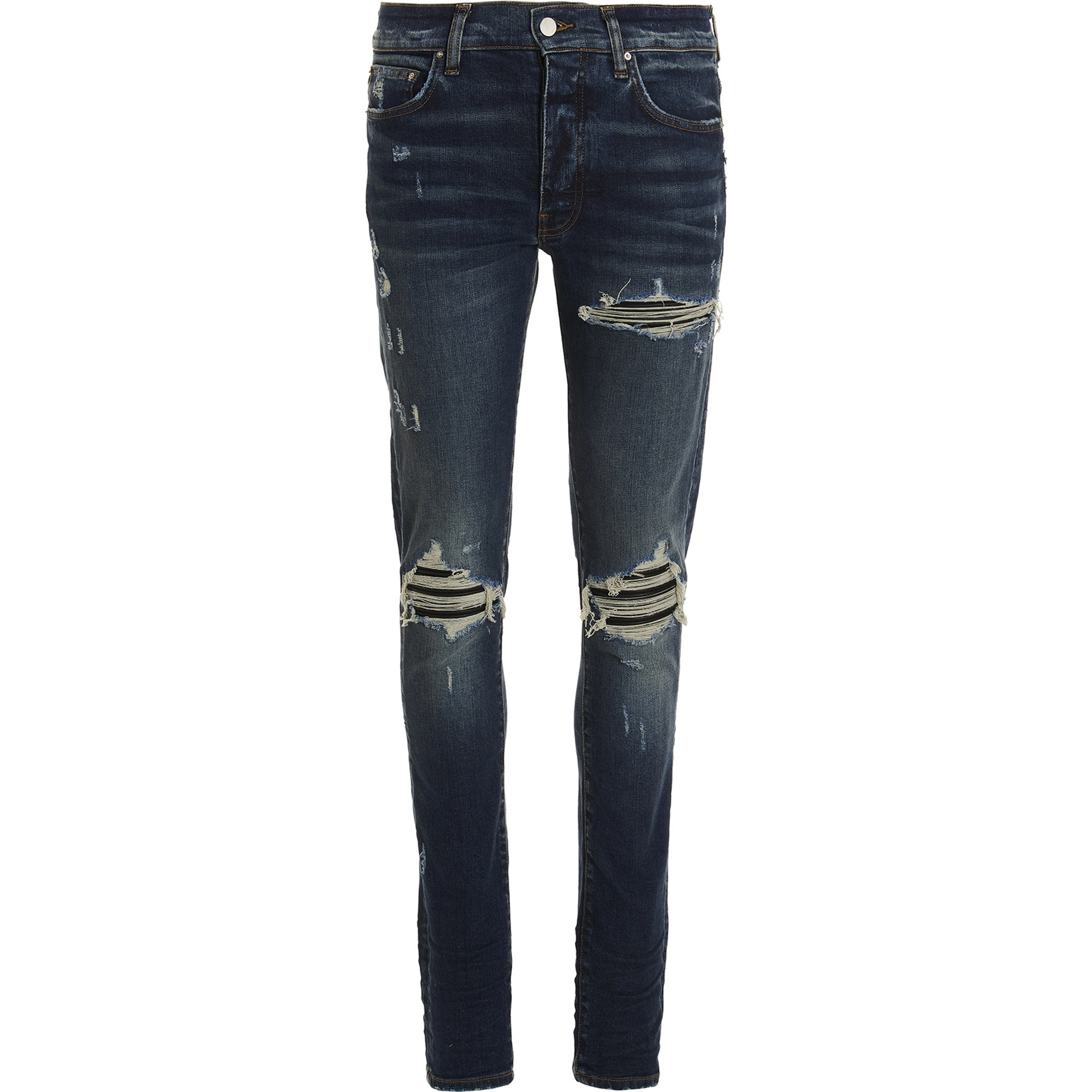 Blue Cotton Skinny Jeans