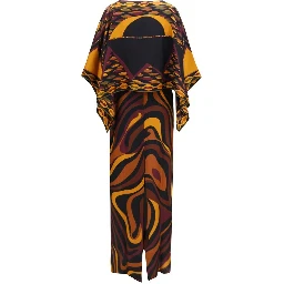 Multicolor Silk Casual Dress
