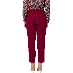 Bordeaux Polyester Dress Pants