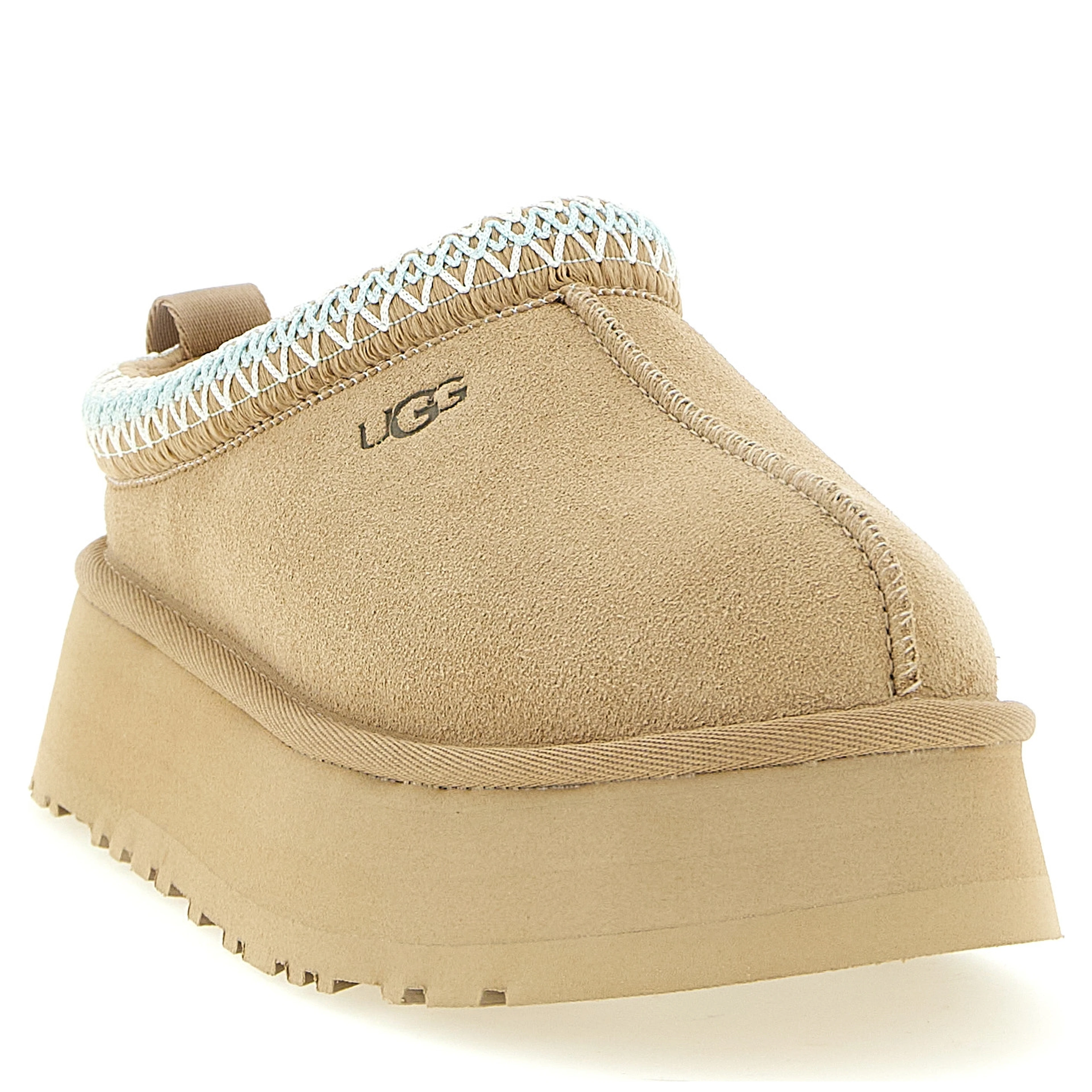 Beige Leather Mules