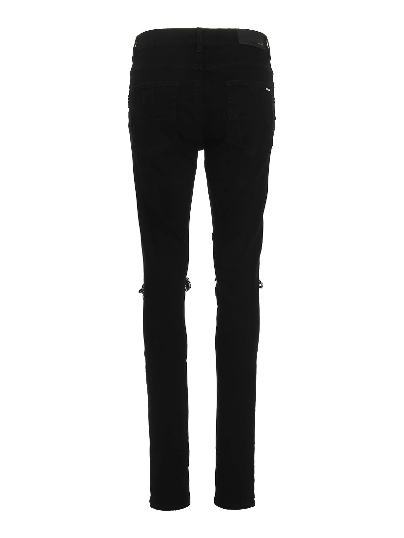Black Cotton Skinny Jeans