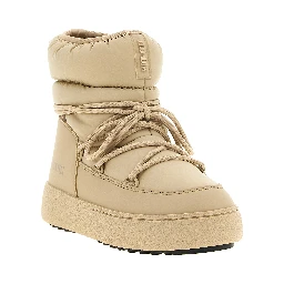 Beige Polyamide Flat Boots