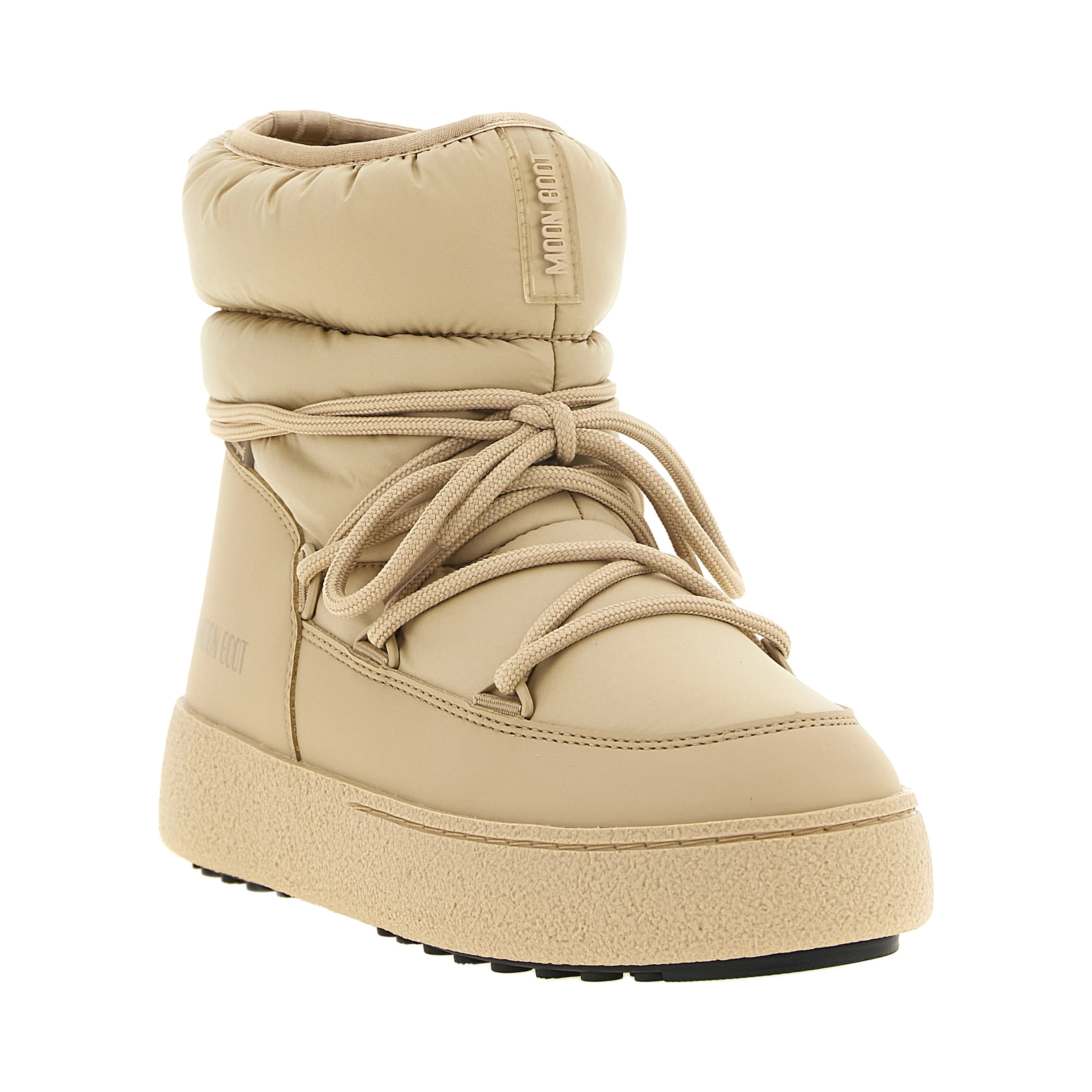 Beige Polyamide Flat Boots