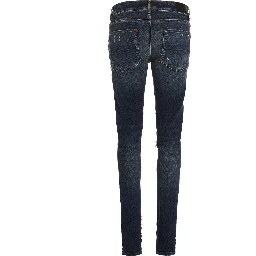 Blue Cotton Skinny Jeans