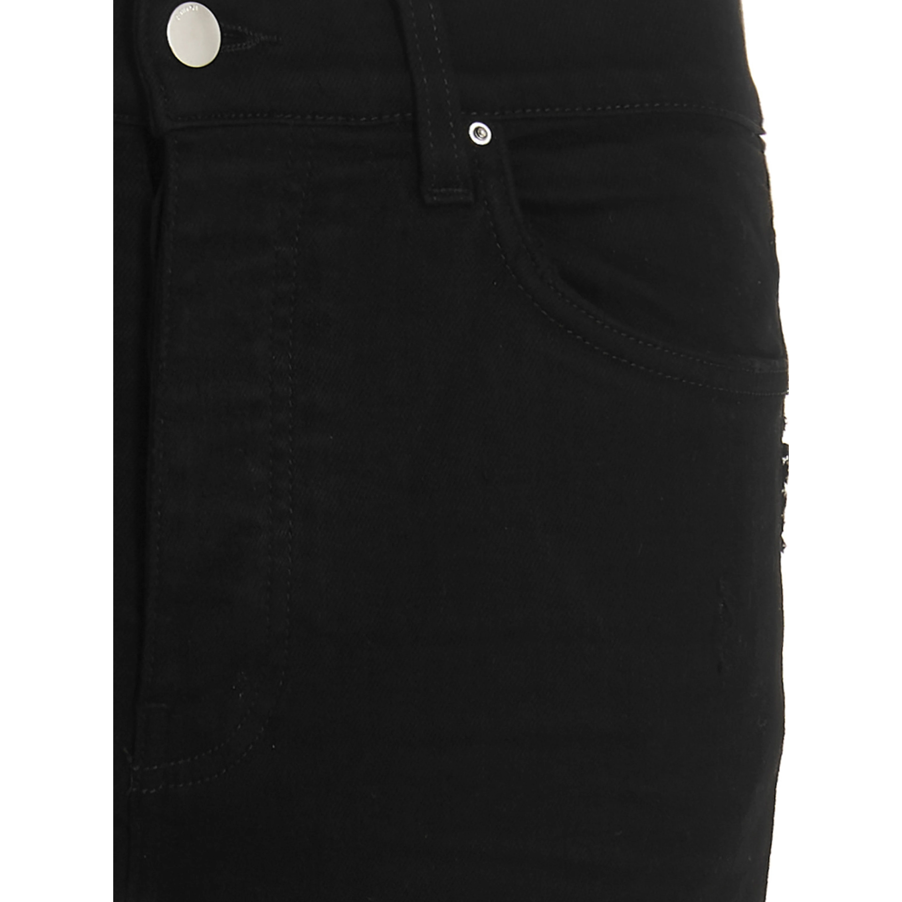 Black Cotton Skinny Jeans