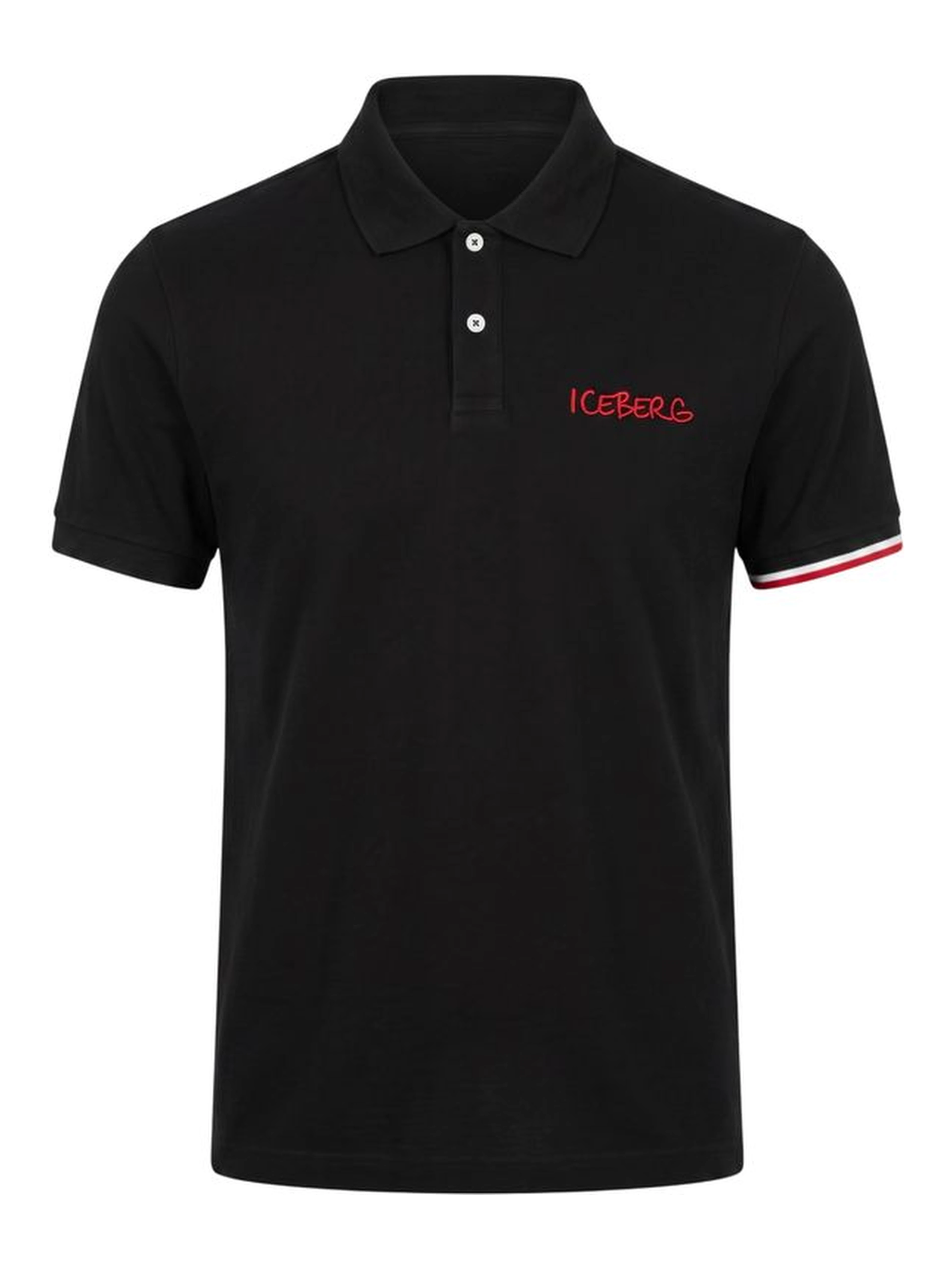 Black Cotton Men Polo Shirt