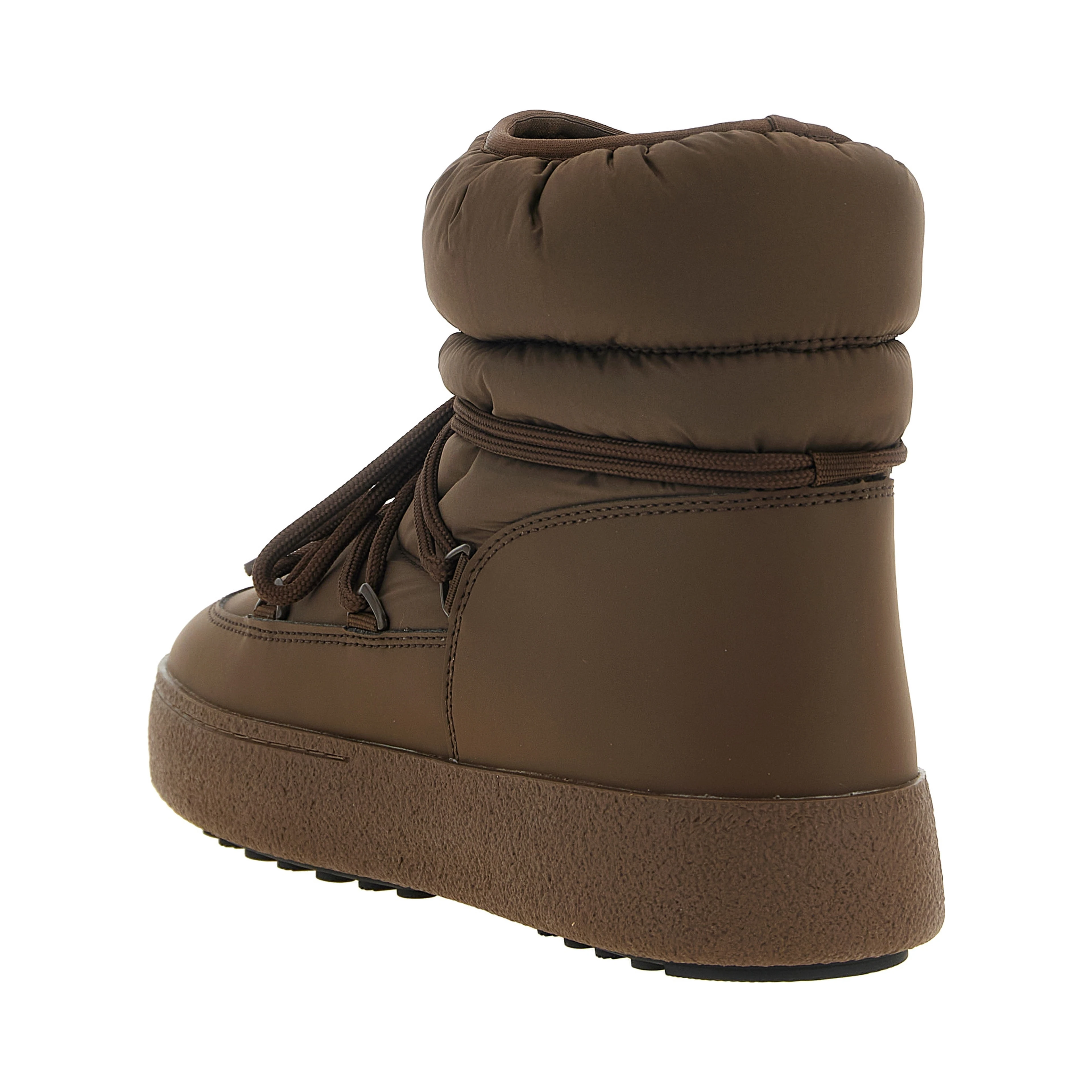 Brown Polyamide Flat Boots