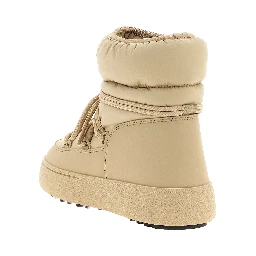 Beige Polyamide Flat Boots