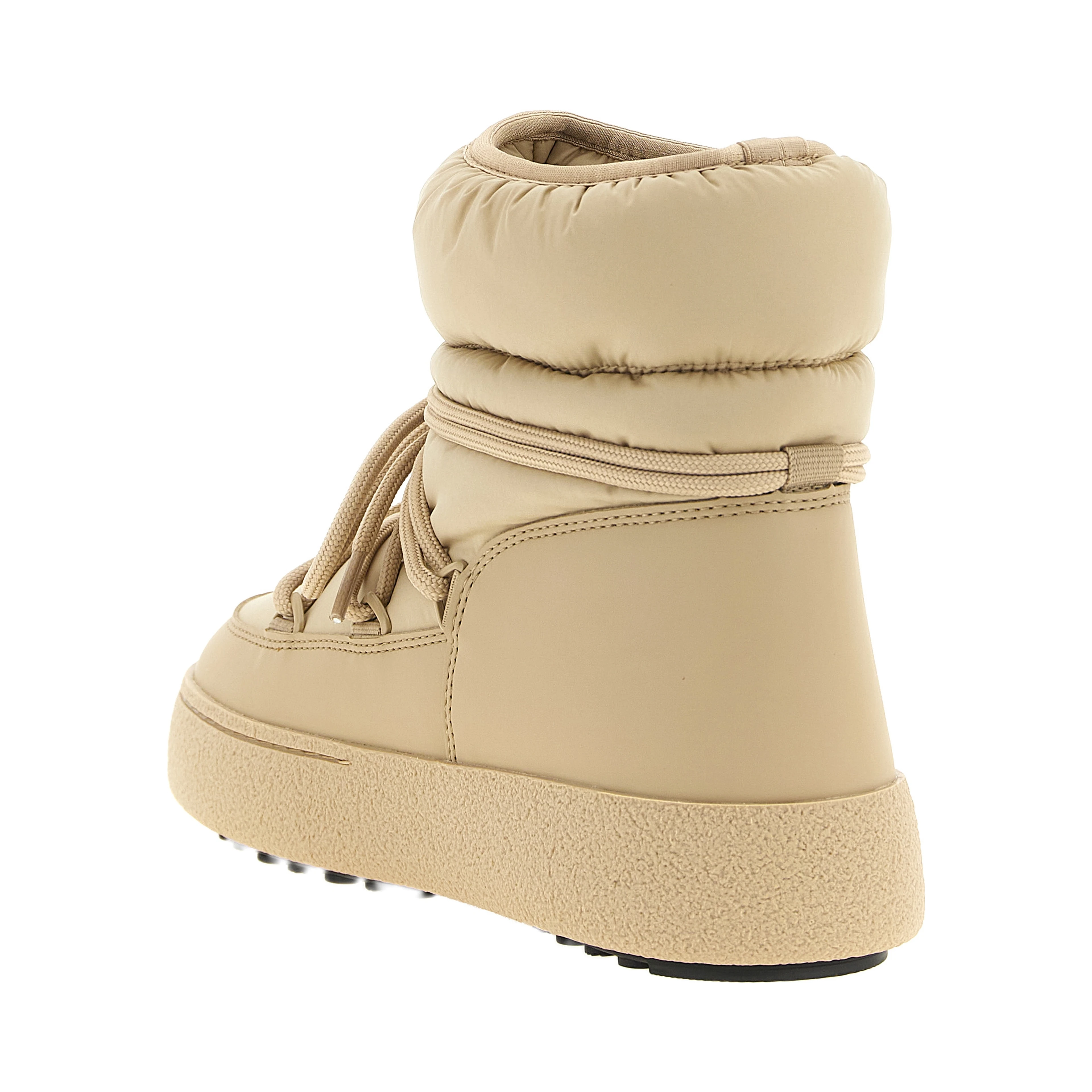 Beige Polyamide Flat Boots