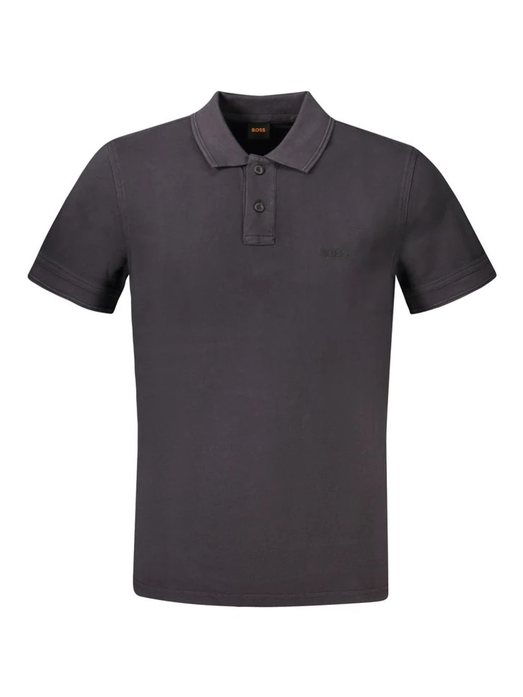 Black Cotton Men Polo