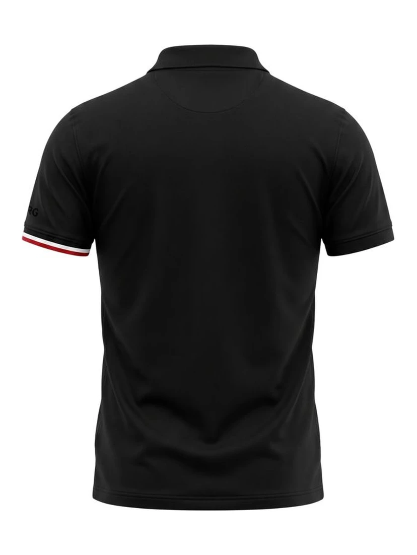 Black Cotton Men Polo Shirt