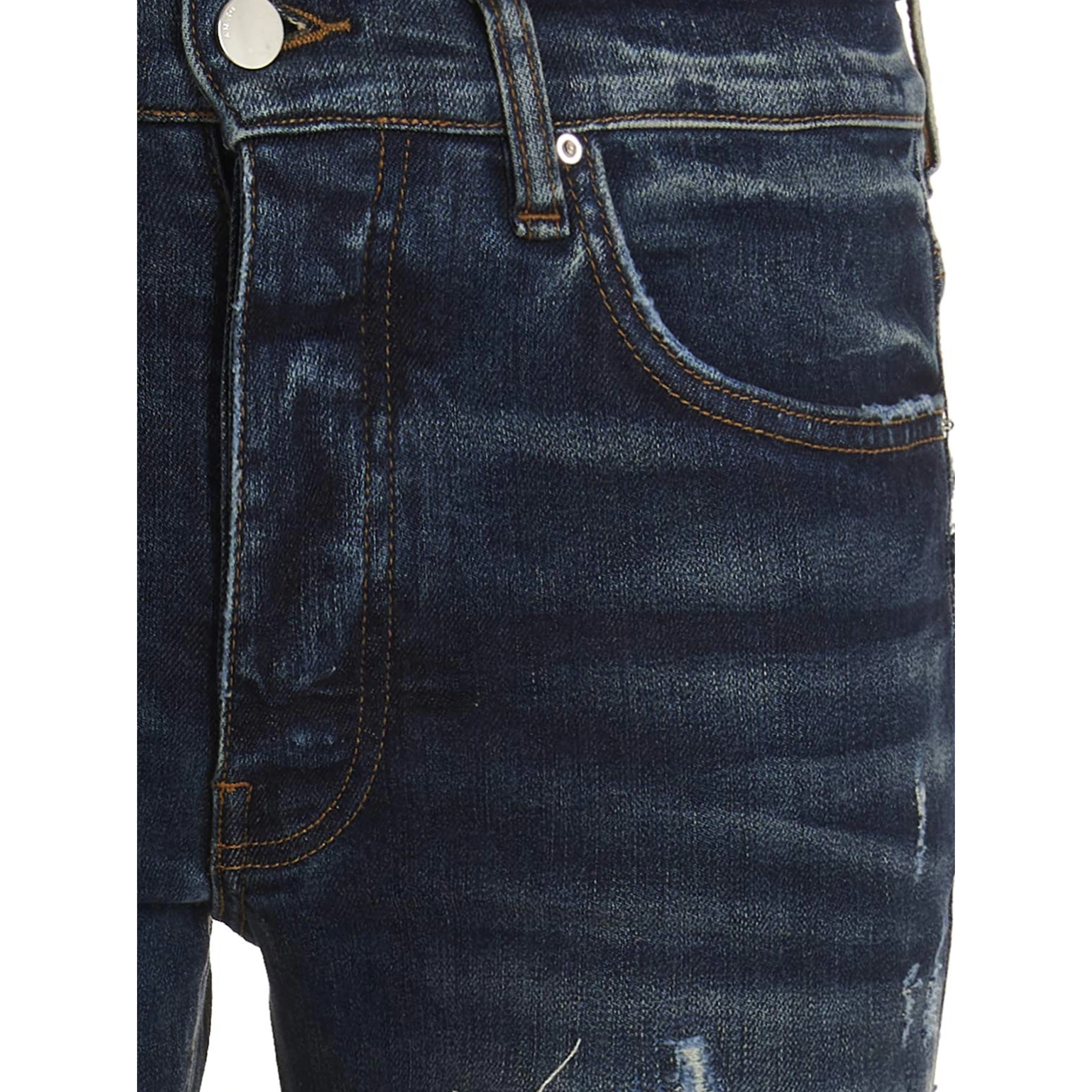 Blue Cotton Skinny Jeans