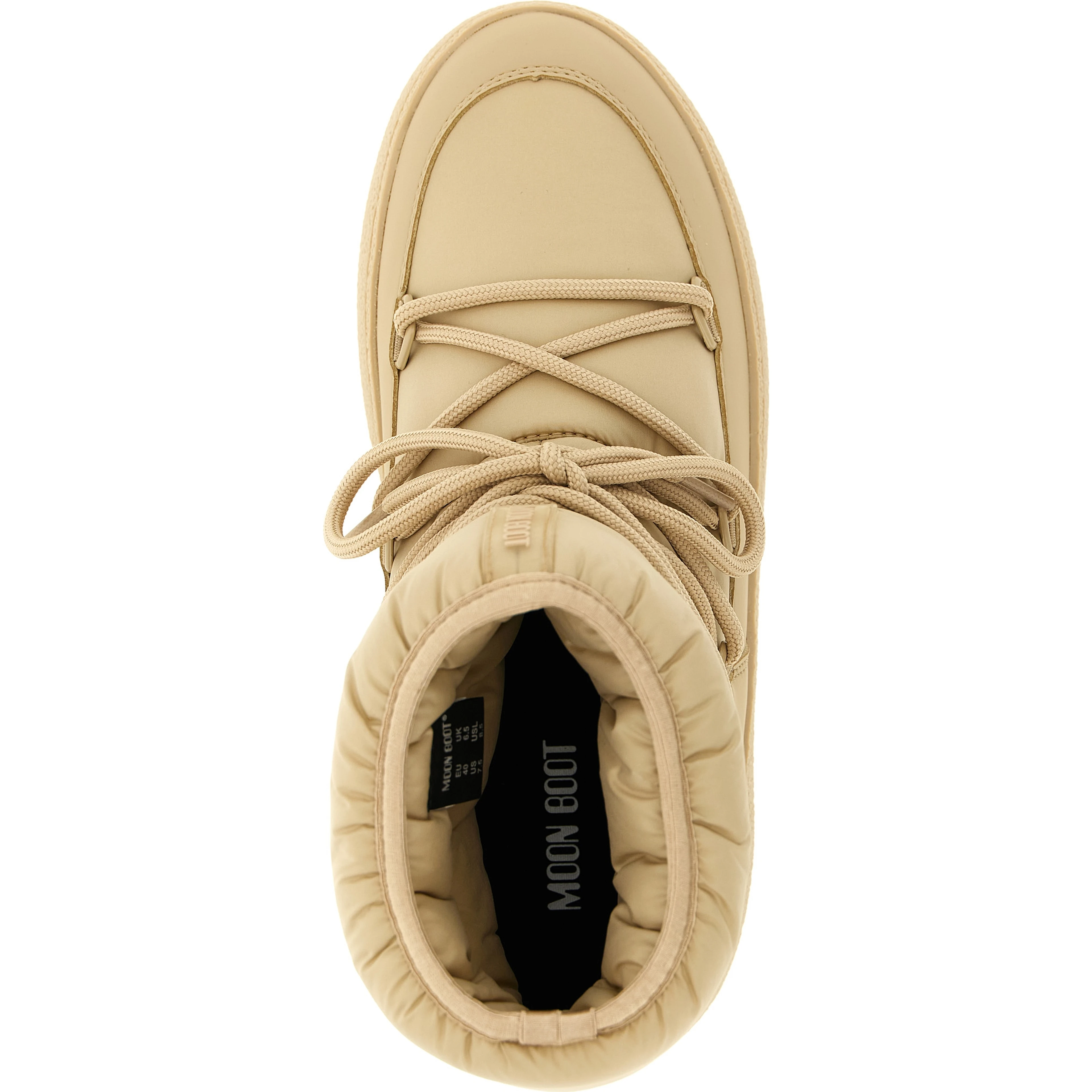 Beige Polyamide Flat Boots