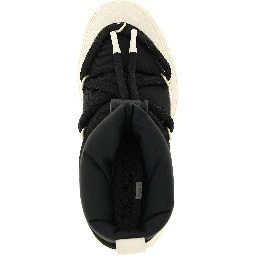 Black Polyamide Lace-Up Boots