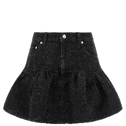 Black Cotton Long Skirt