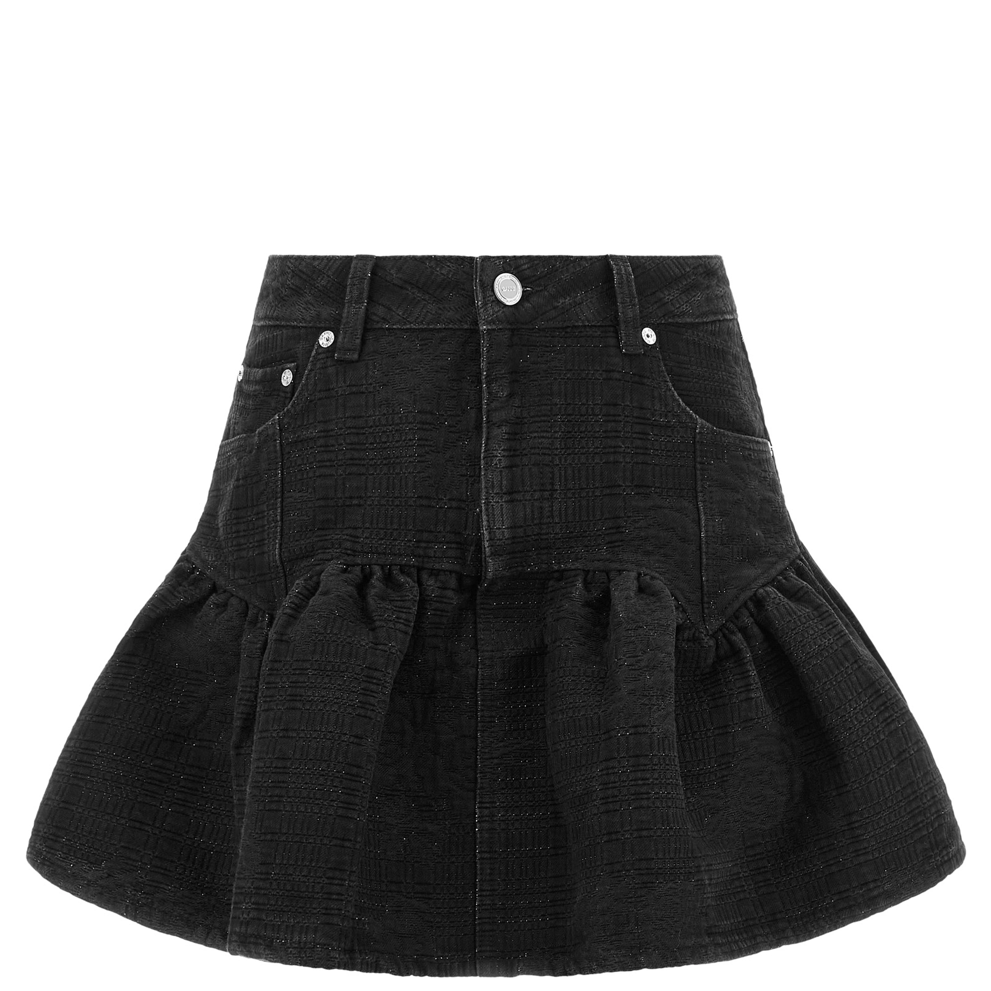 Black Cotton Long Skirt
