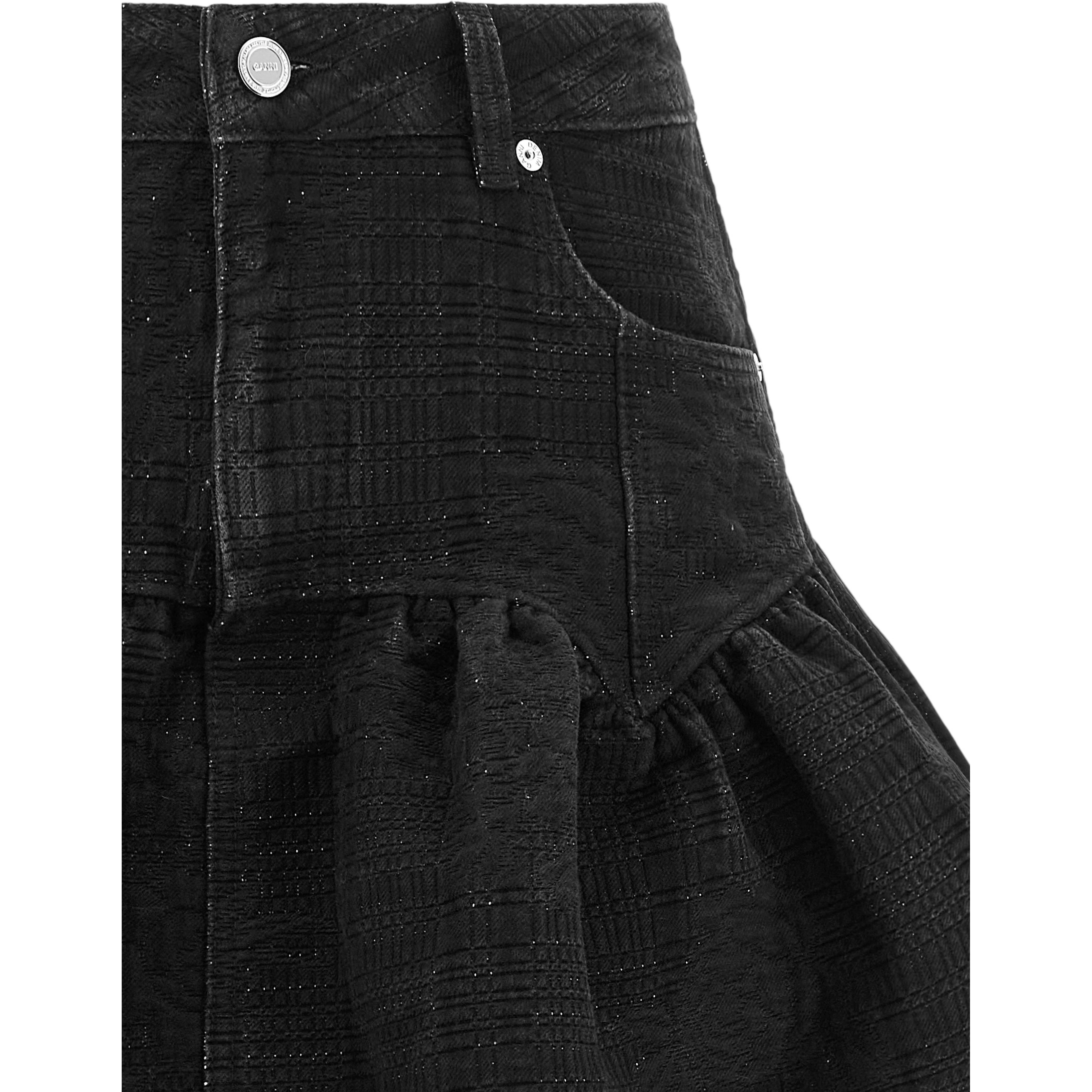 Black Cotton Long Skirt