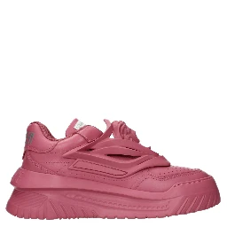 Pink Leather Chunky Sneakers