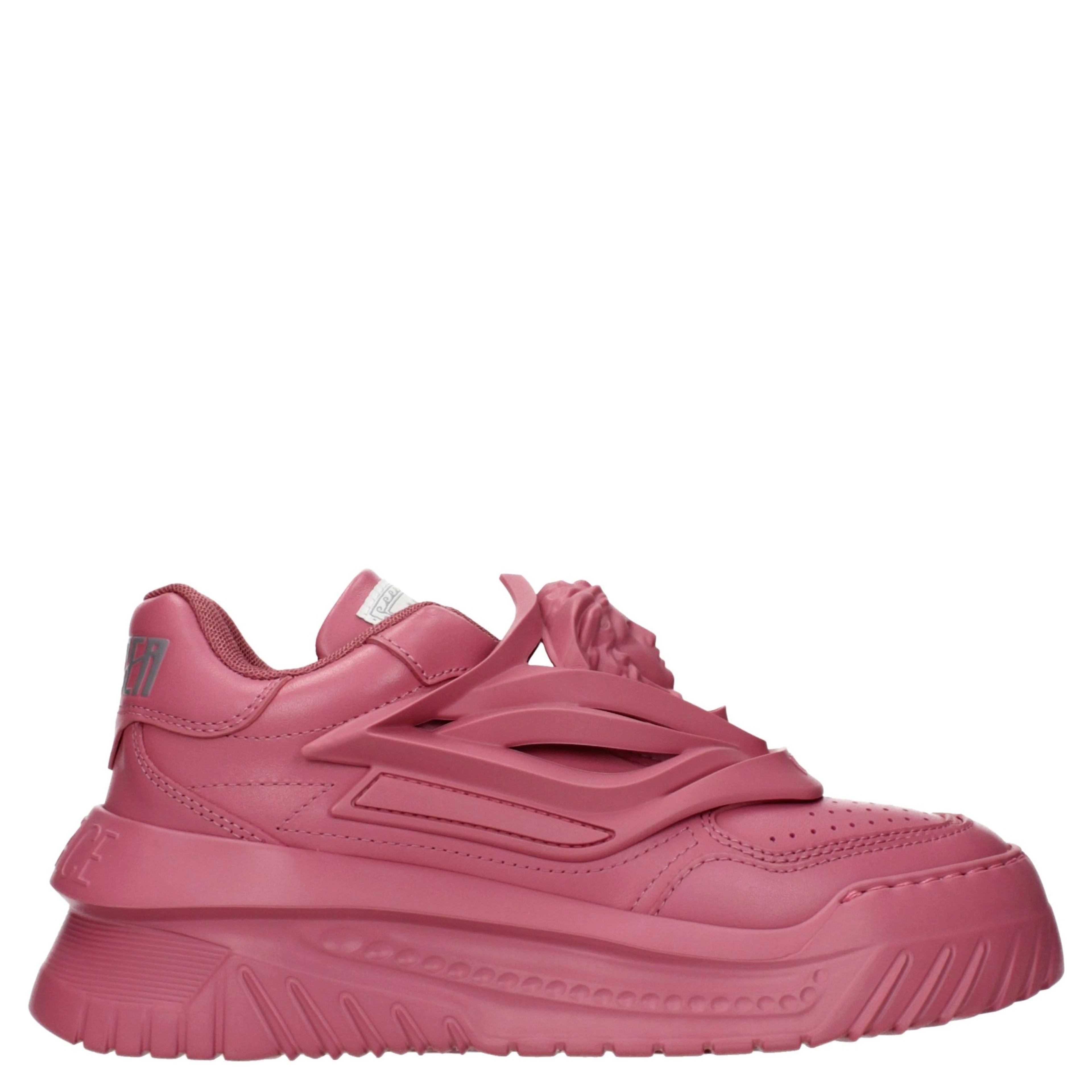 Pink Leather Chunky Sneakers