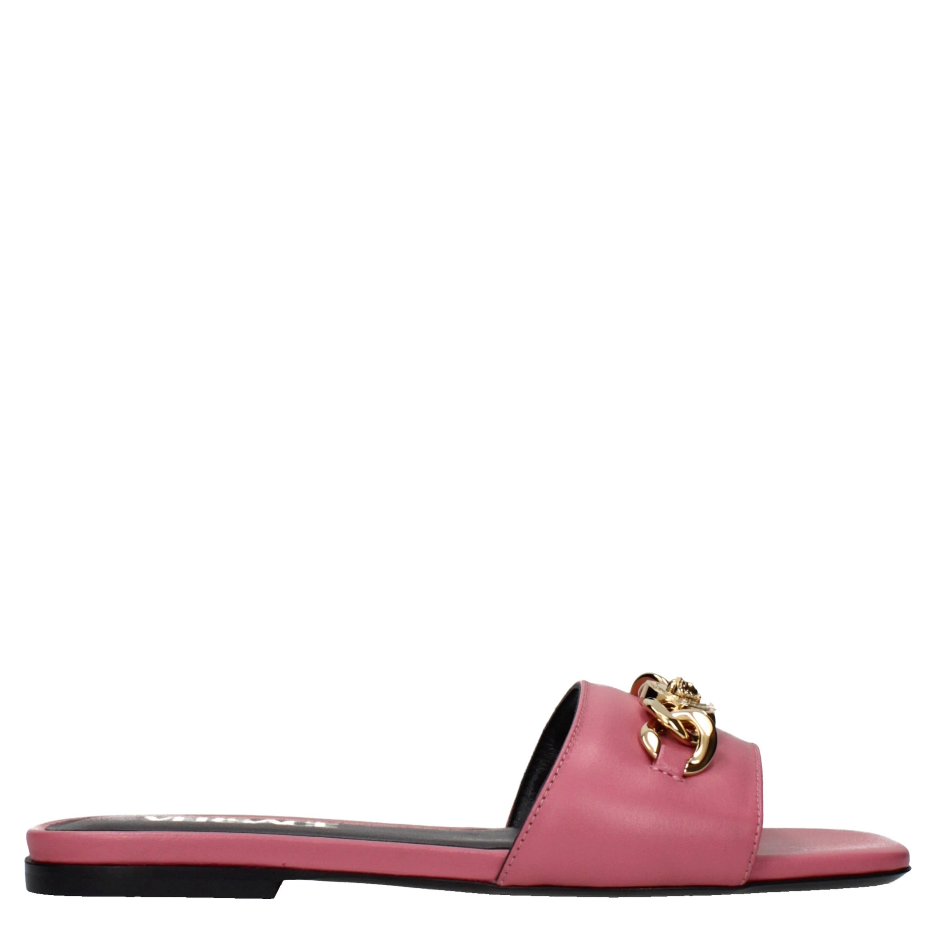 Pink Leather Slippers