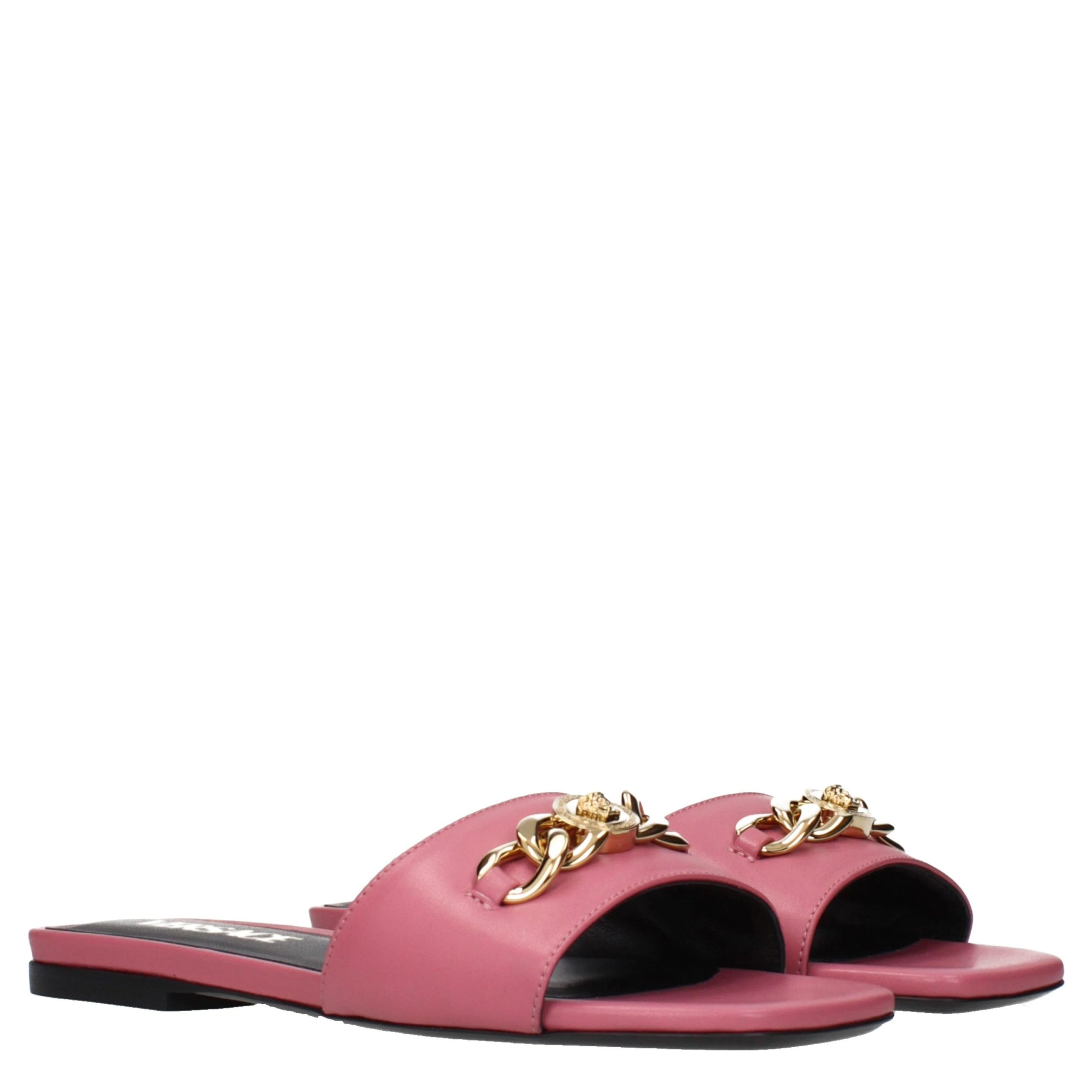 Pink Leather Slippers