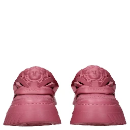 Pink Leather Chunky Sneakers