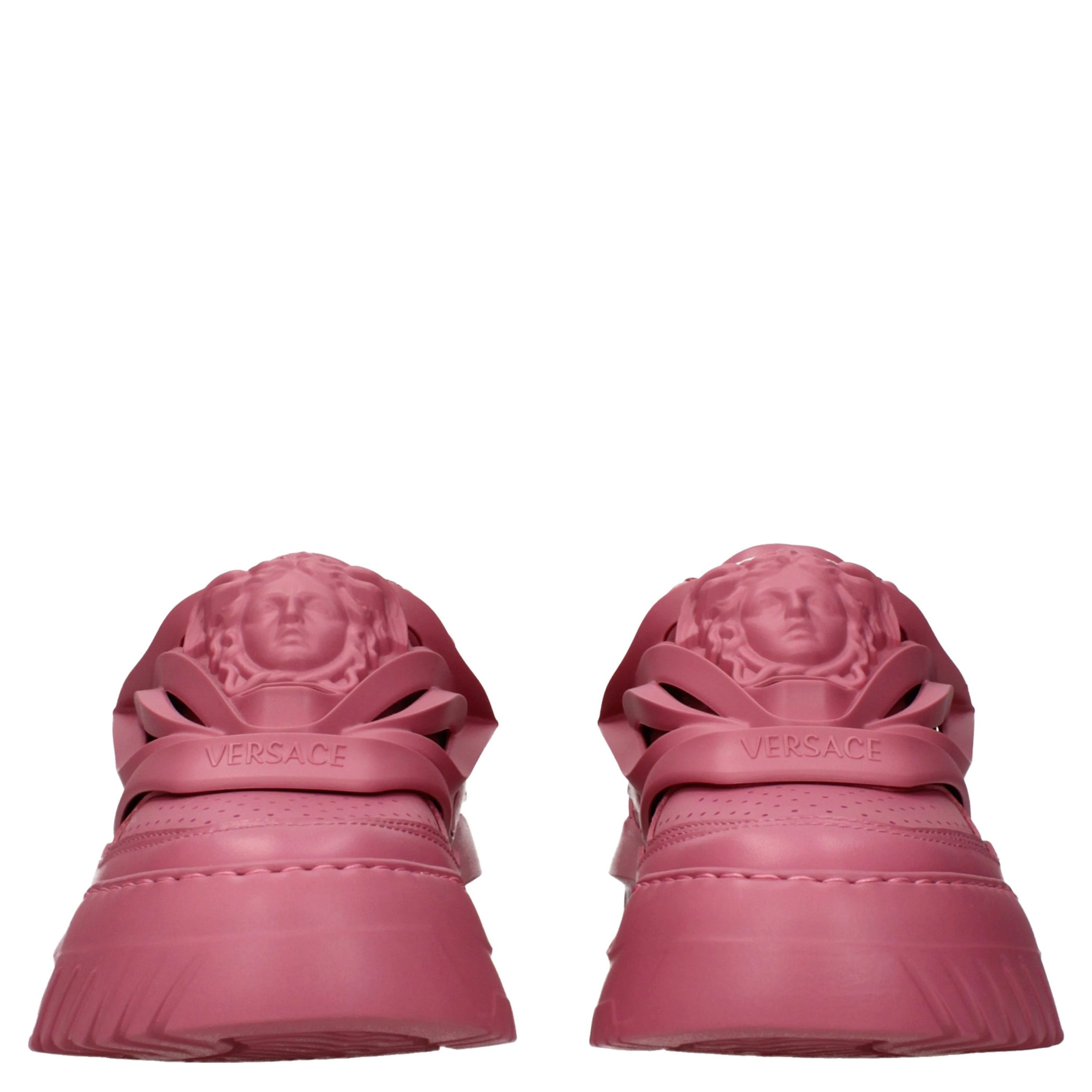 Pink Leather Chunky Sneakers