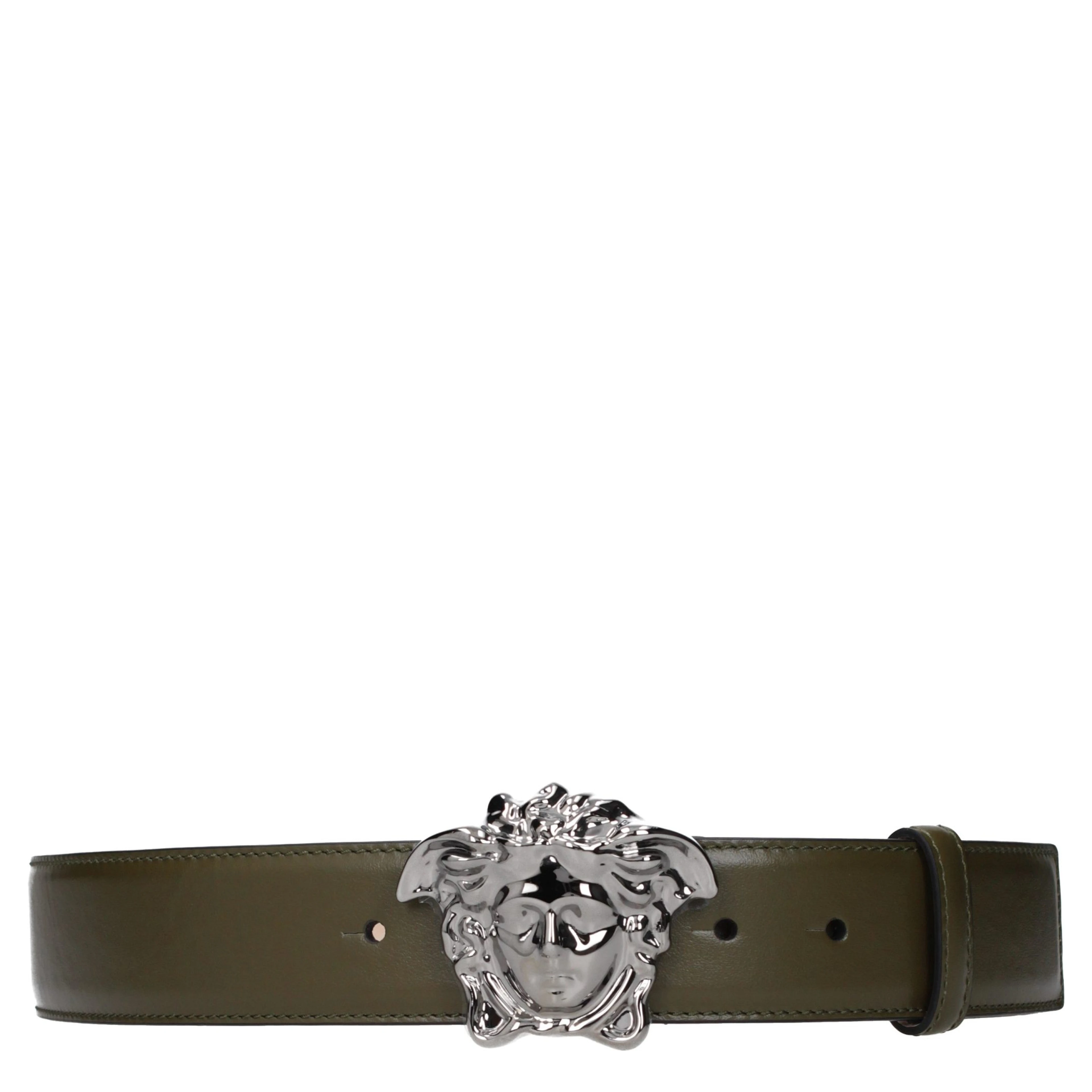 Green Leather Regular Belt