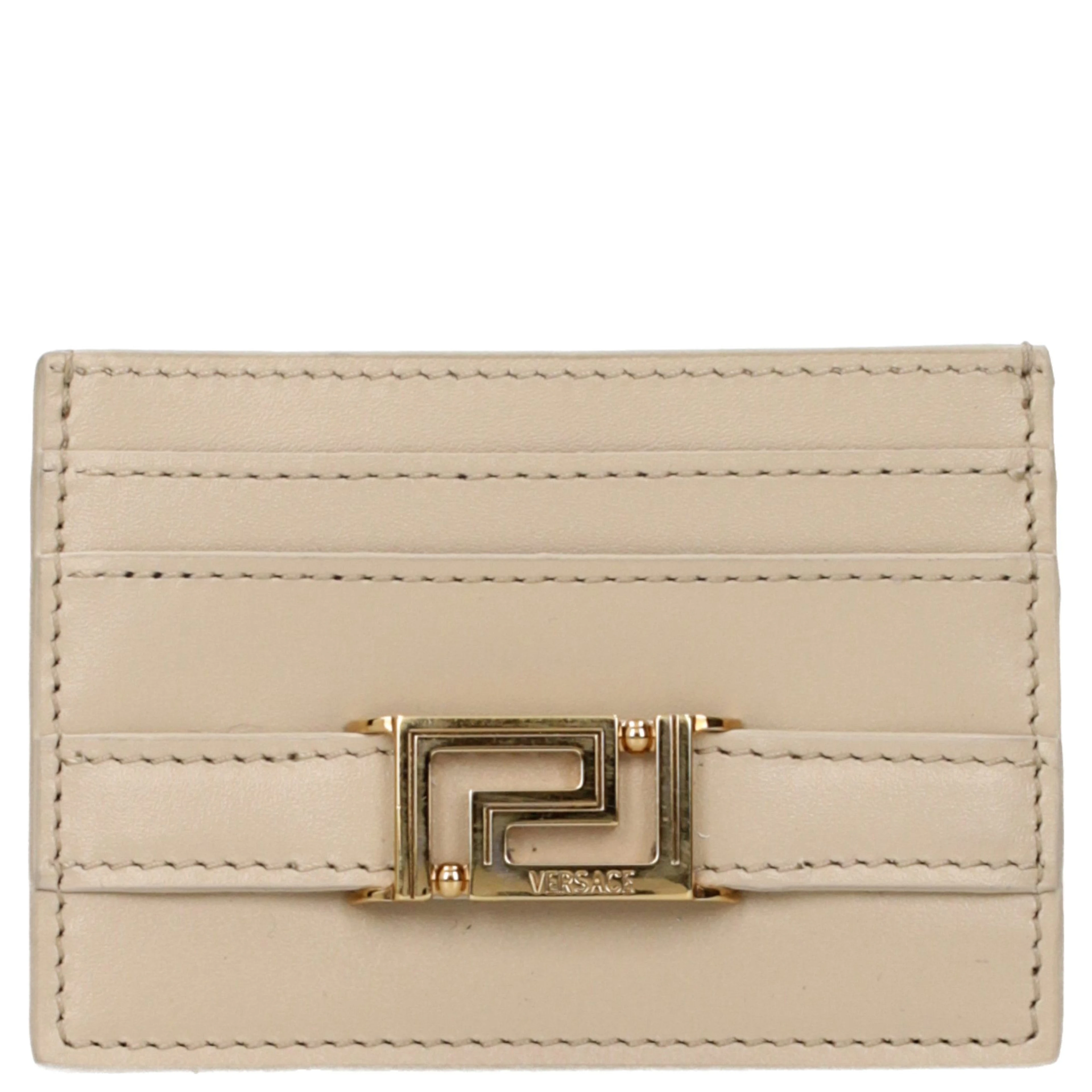 Beige Leather Cardholder