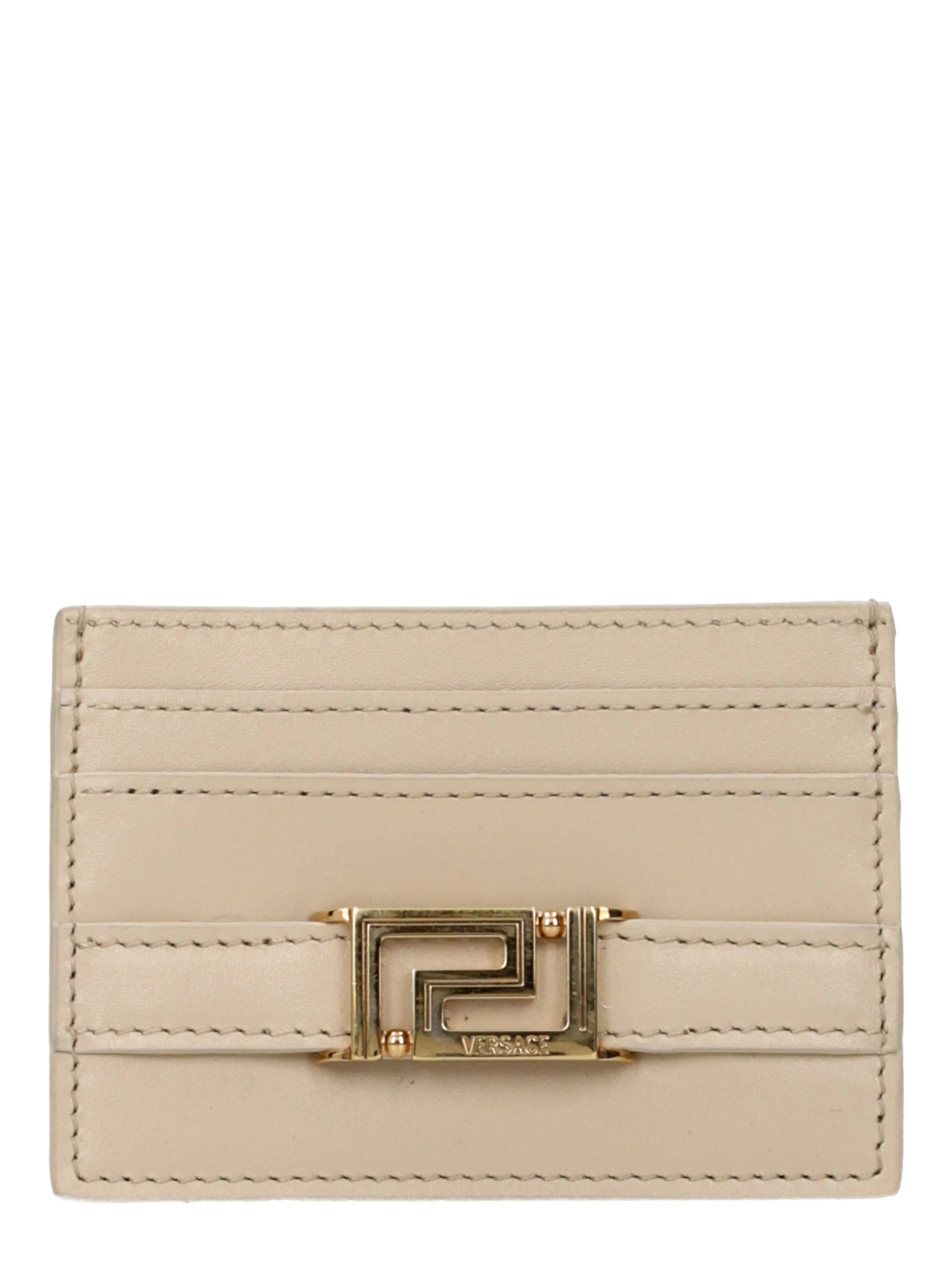 Beige Leather Cardholder