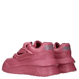 Pink Leather Chunky Sneakers
