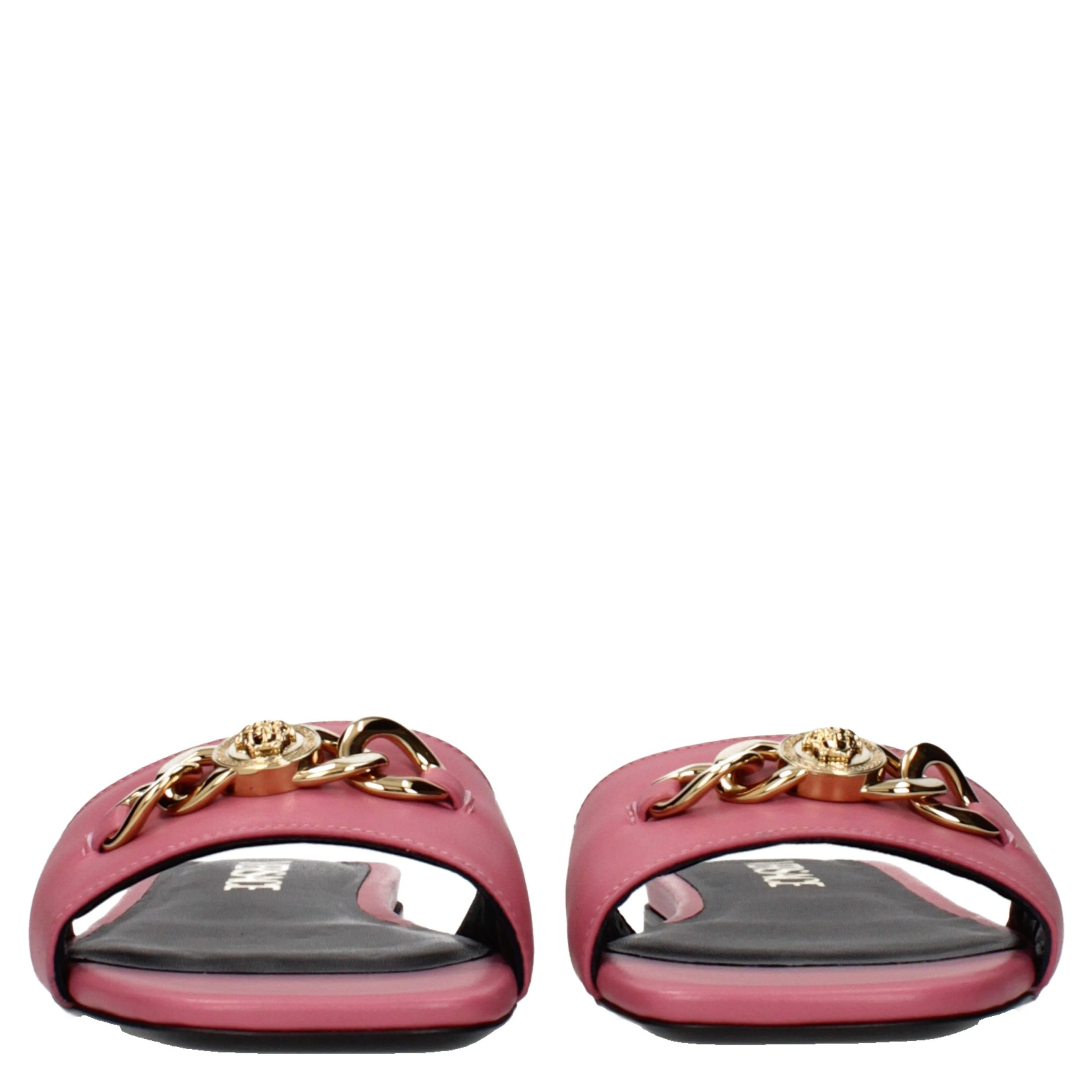 Pink Leather Slippers