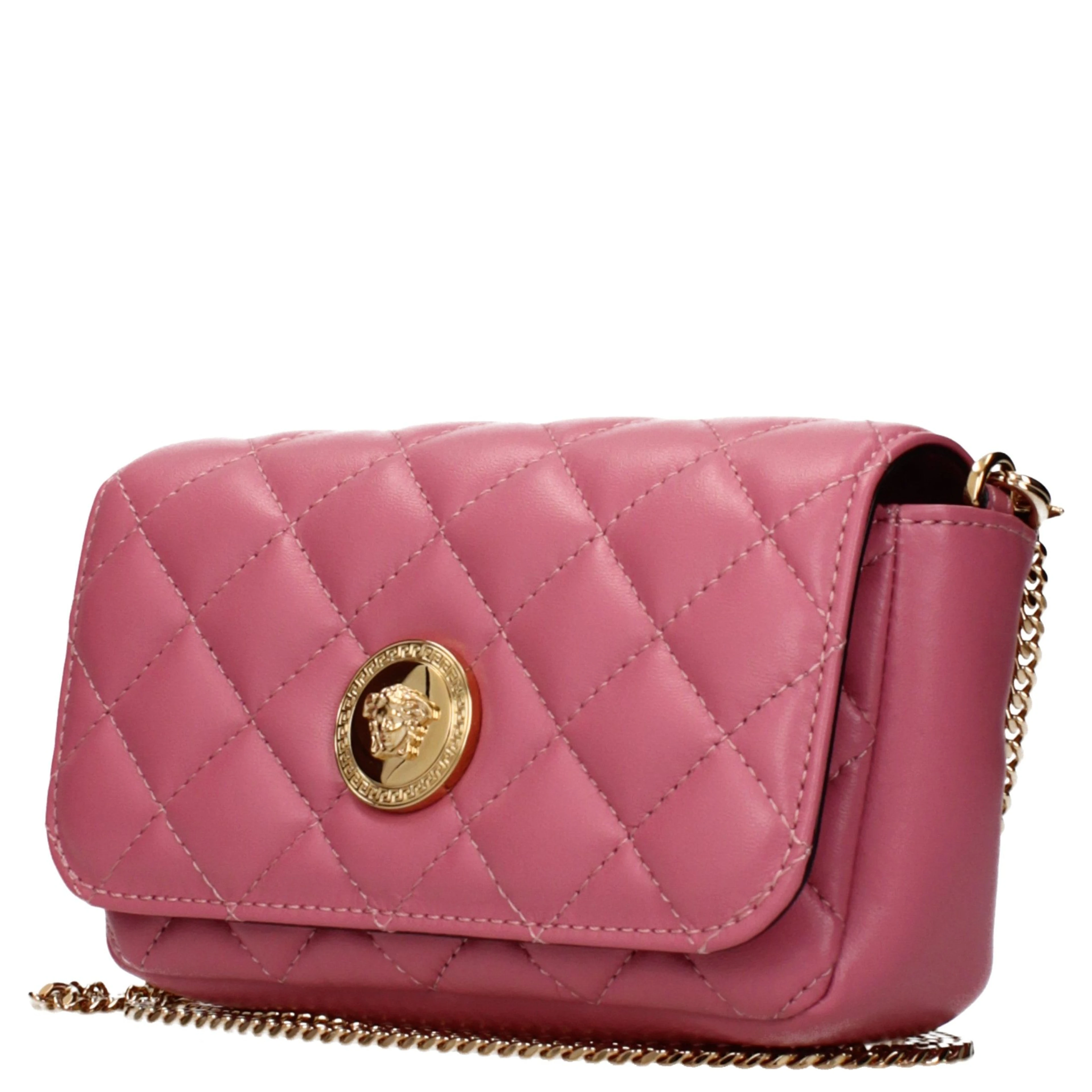 Pink Leather Crossbody Bag