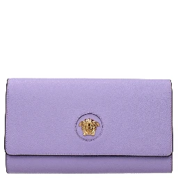 Purple Leather Clutch Bag