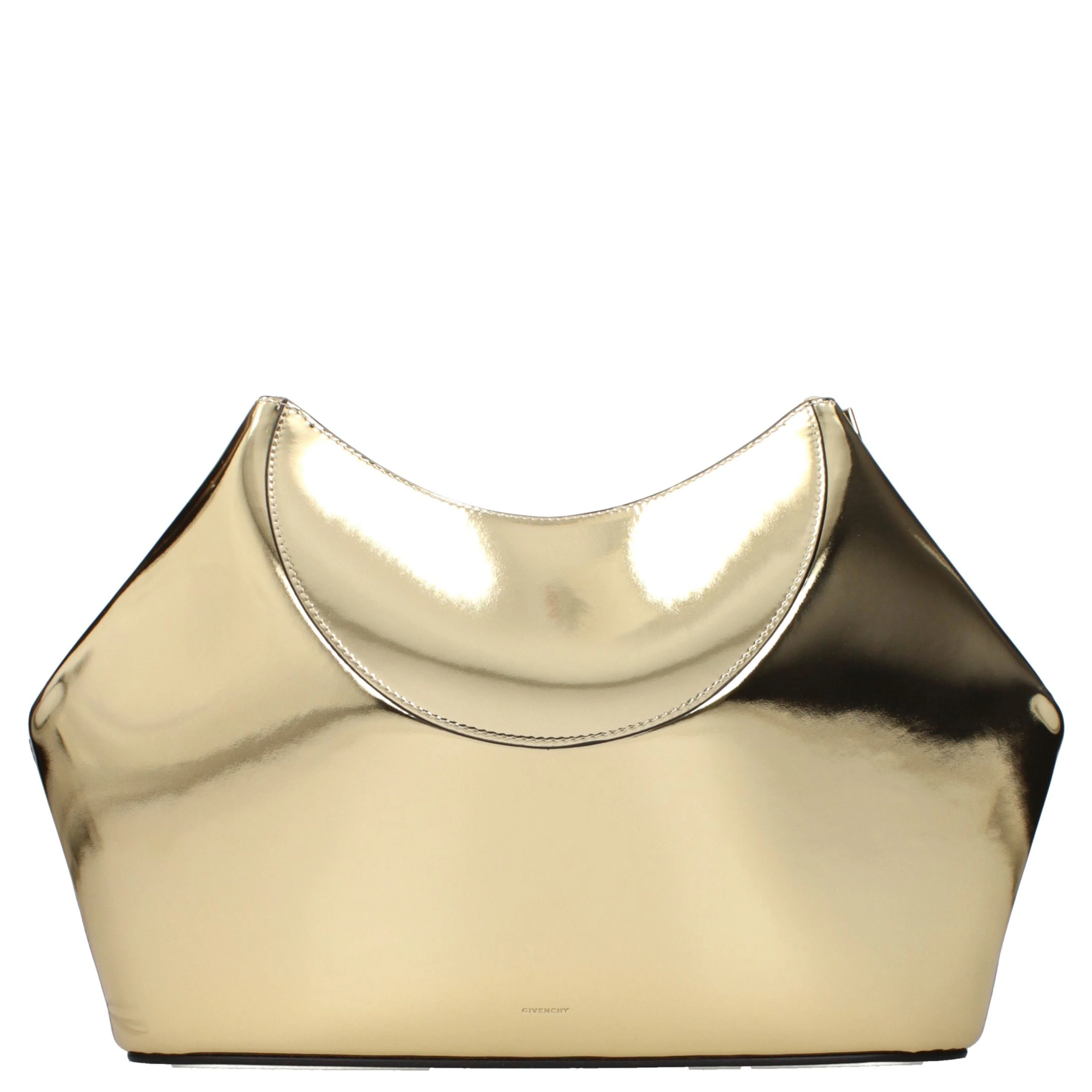 Gold Leather Clutch Bag