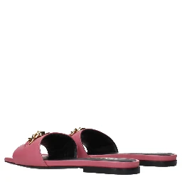 Pink Leather Slippers
