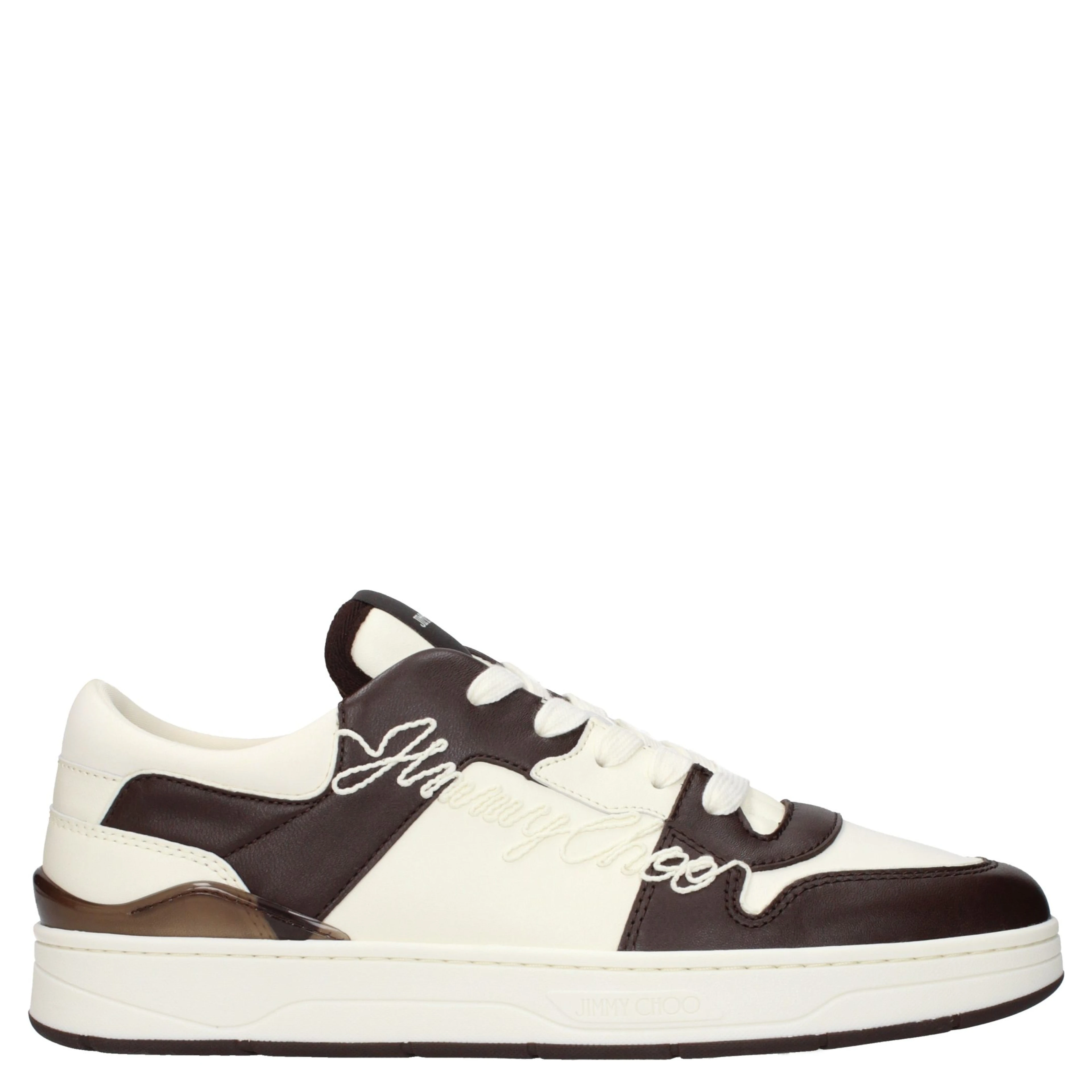 Beige Leather Low Top Sneakers