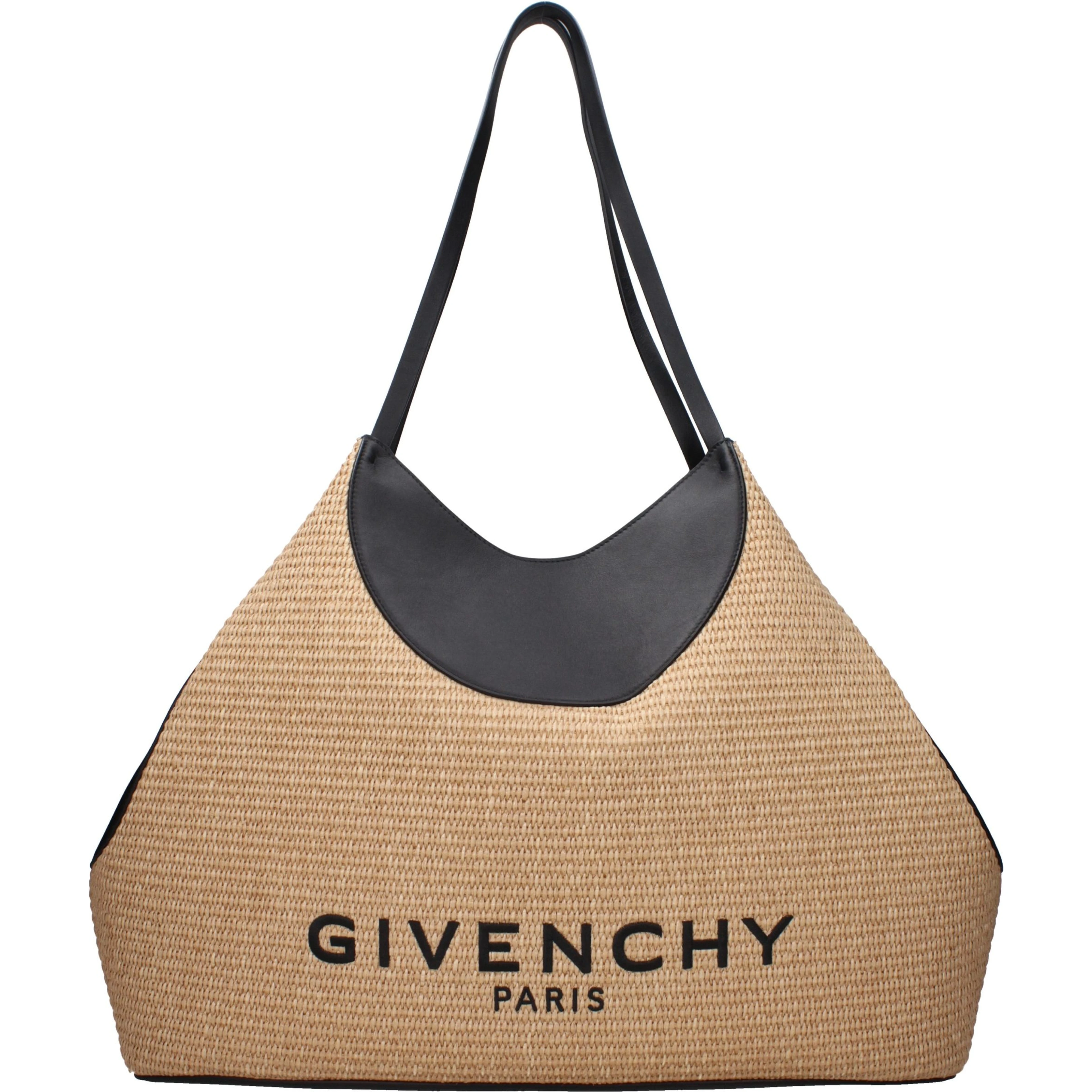 Beige Raffia Shoulder Bag