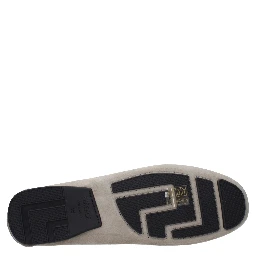 Gray Leather Slip-On Loafers