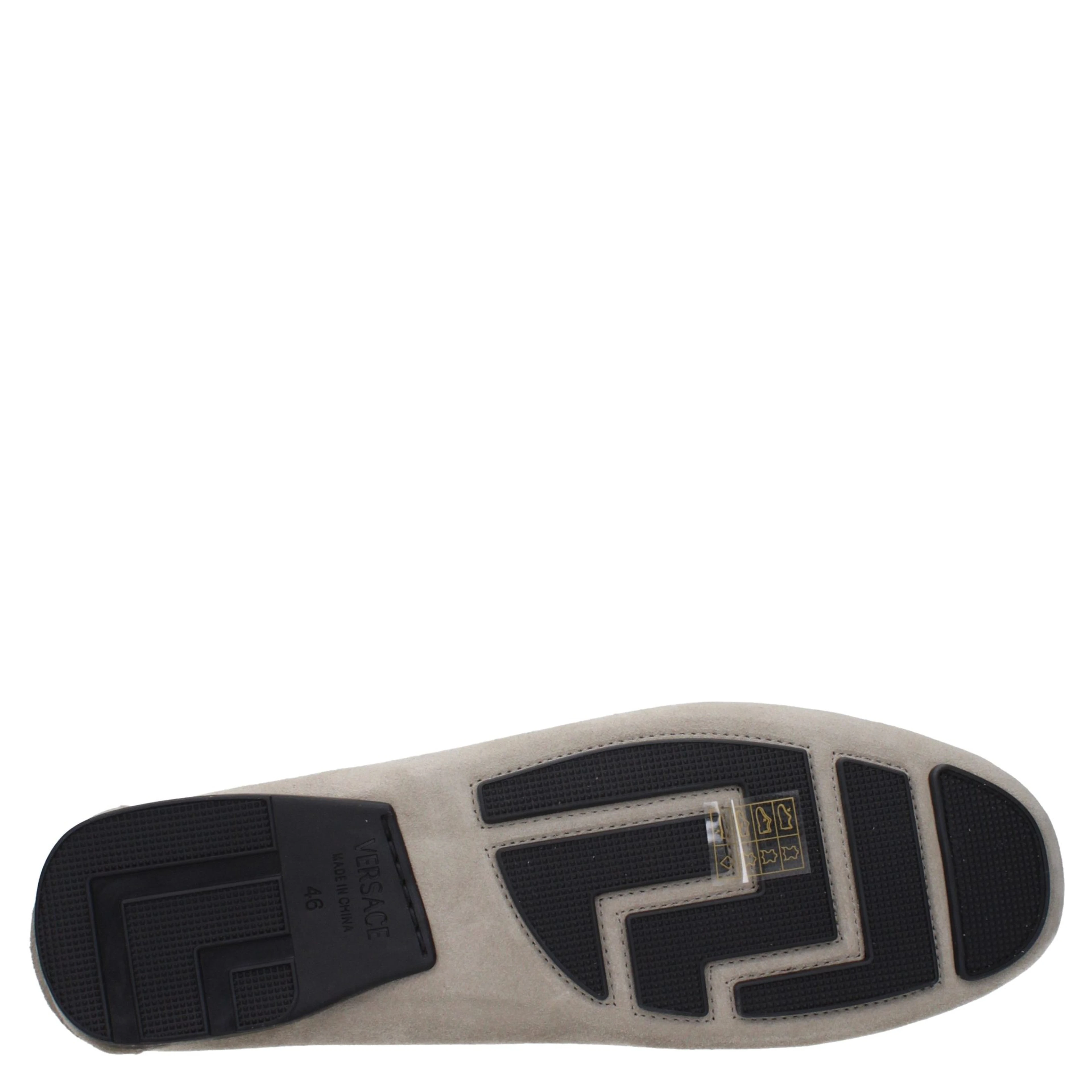 Gray Leather Slip-On Loafers