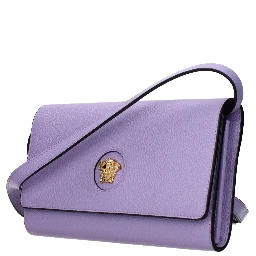Purple Leather Clutch Bag