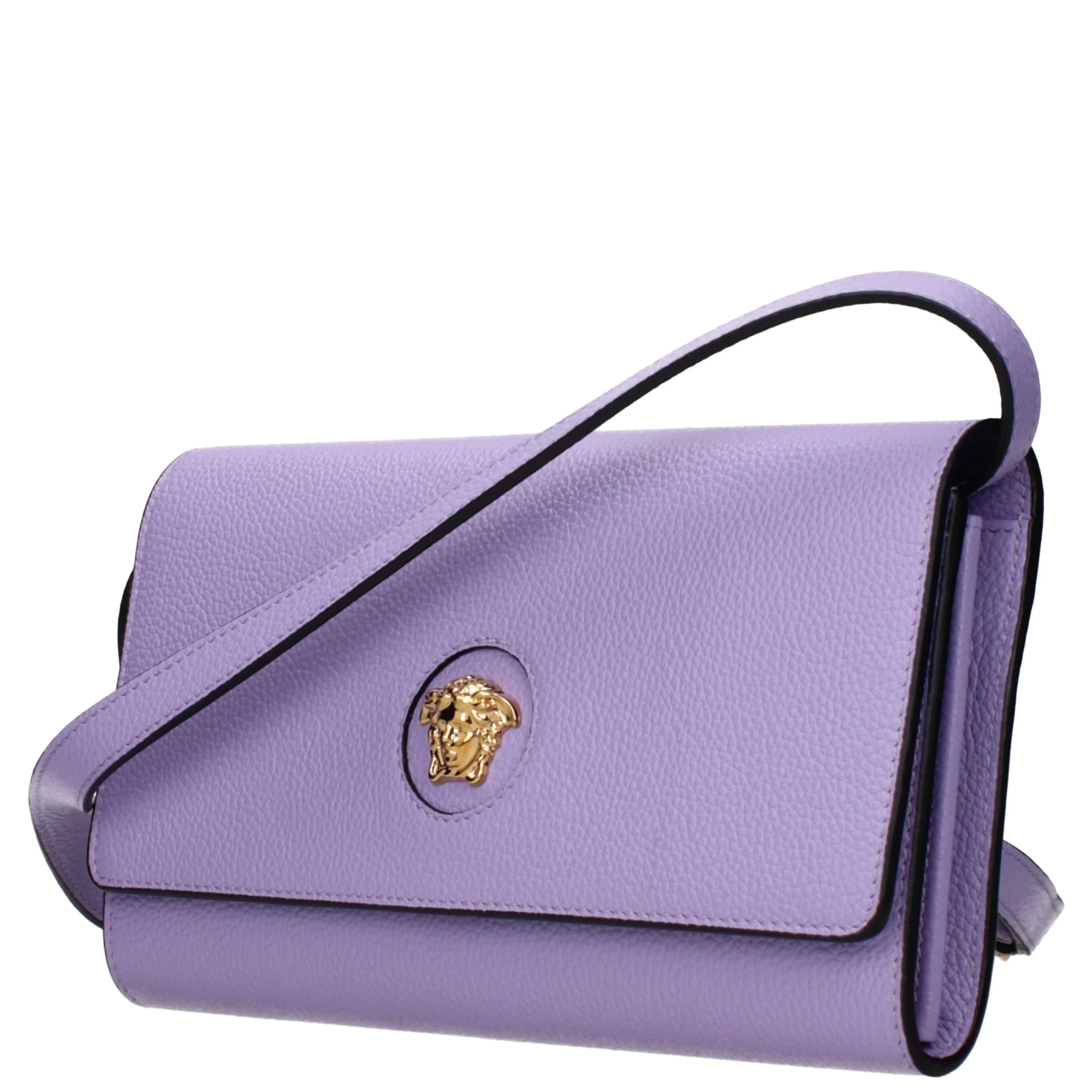 Purple Leather Clutch Bag