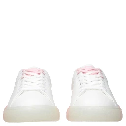 White Leather Low Top Sneakers
