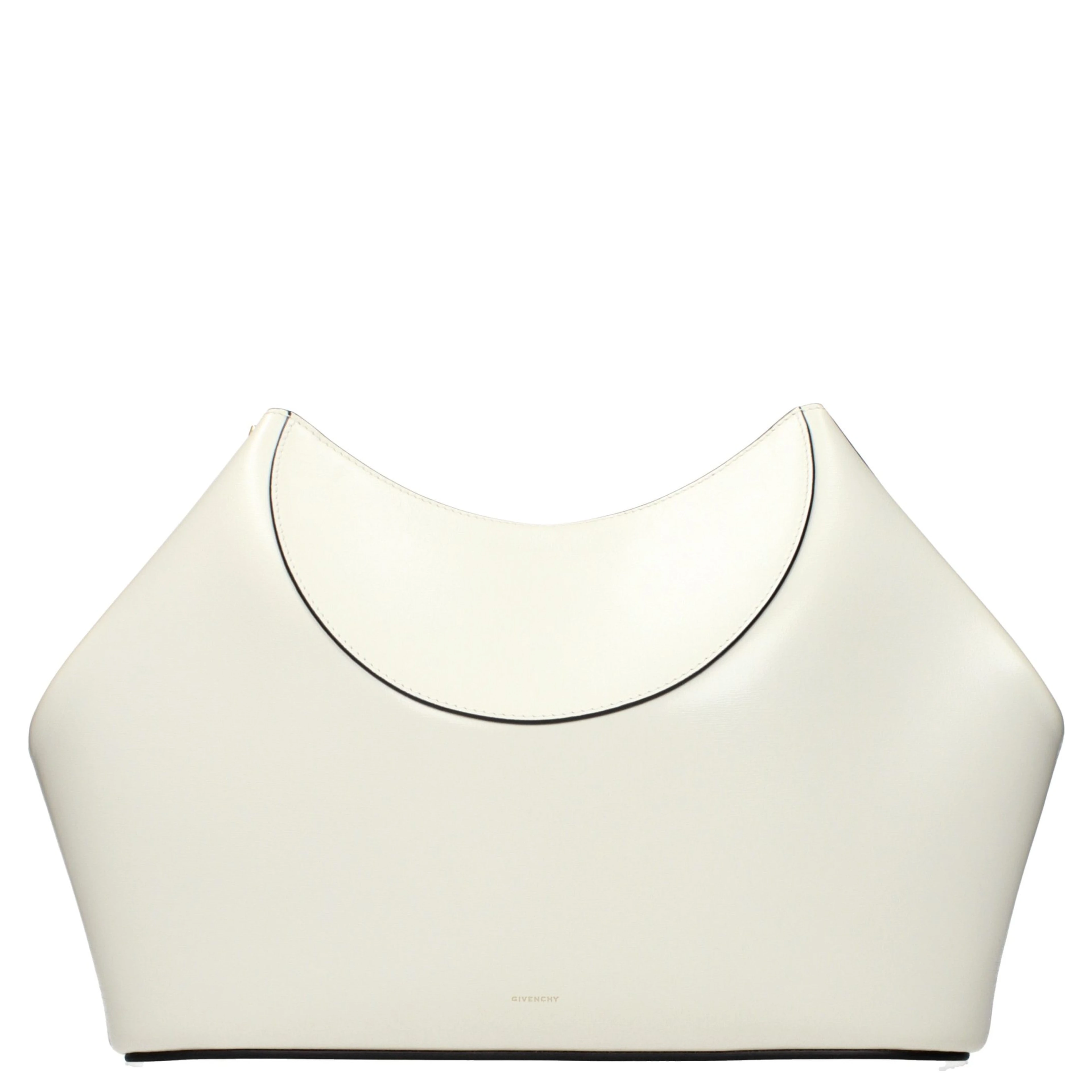 Beige Leather Clutch Bag