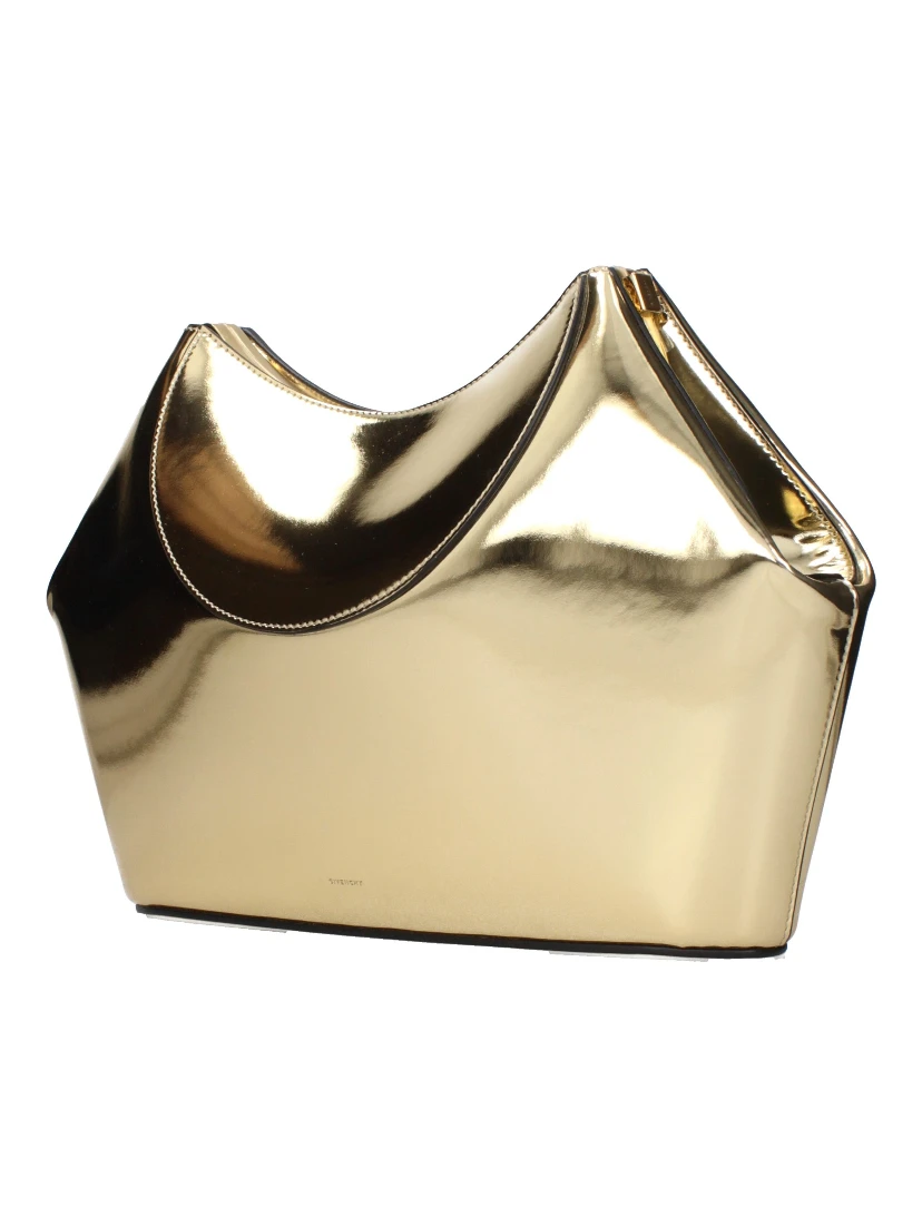 Gold Leather Clutch Bag