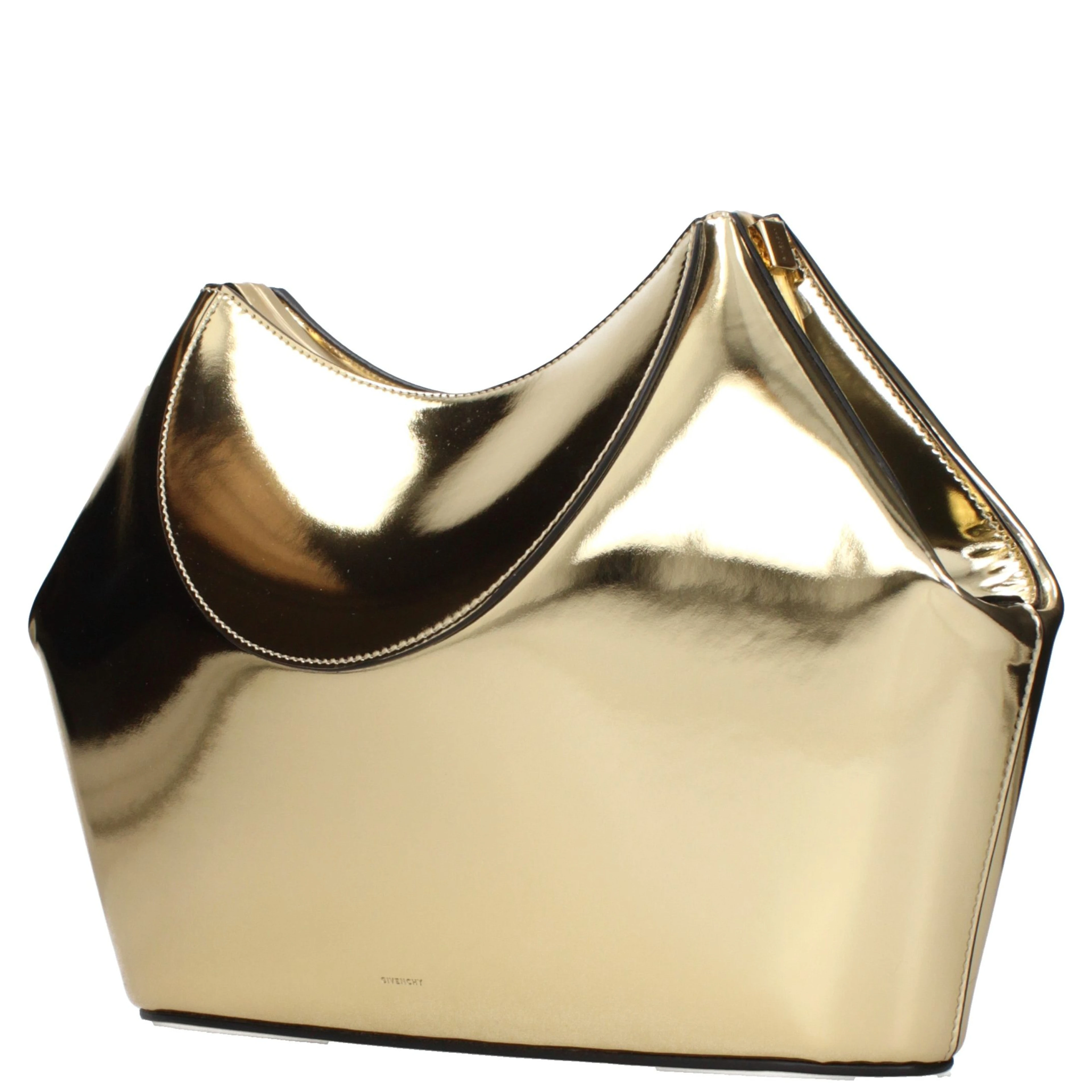 Gold Leather Clutch Bag