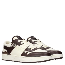 Beige Leather Low Top Sneakers