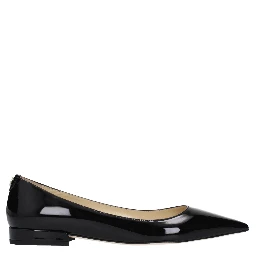 Black Leather Flats