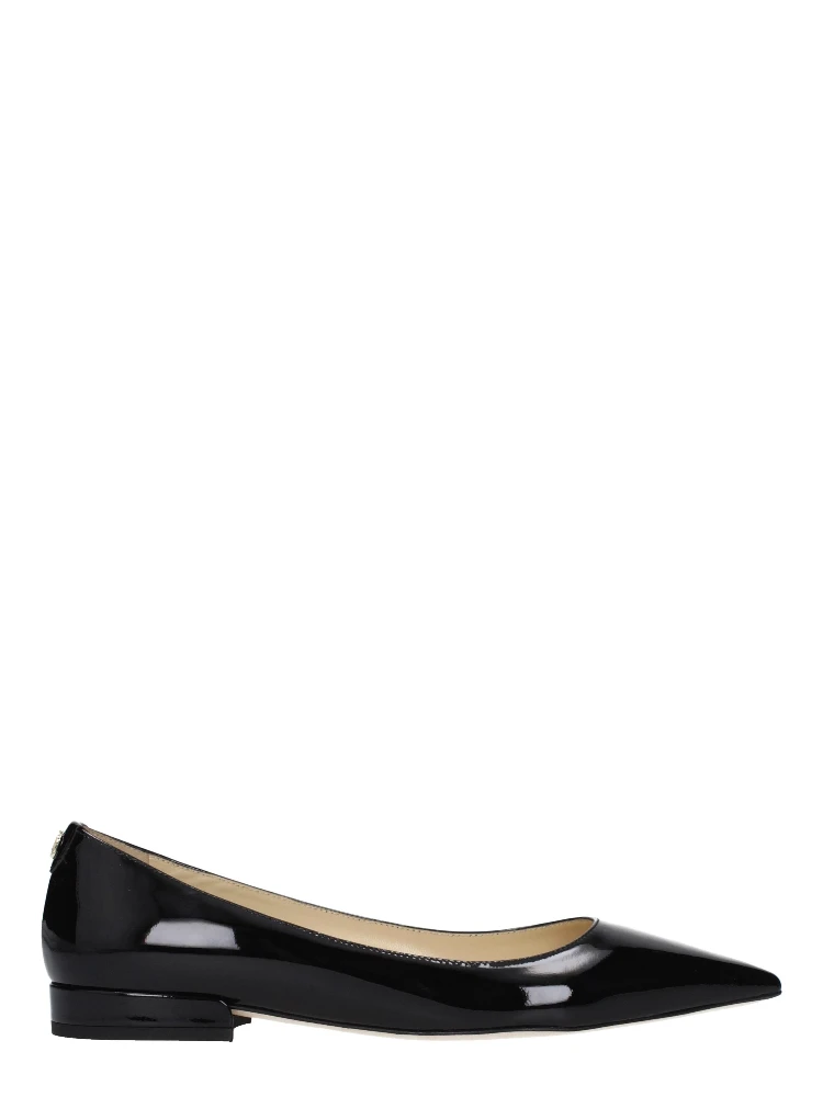 Black Leather Flats