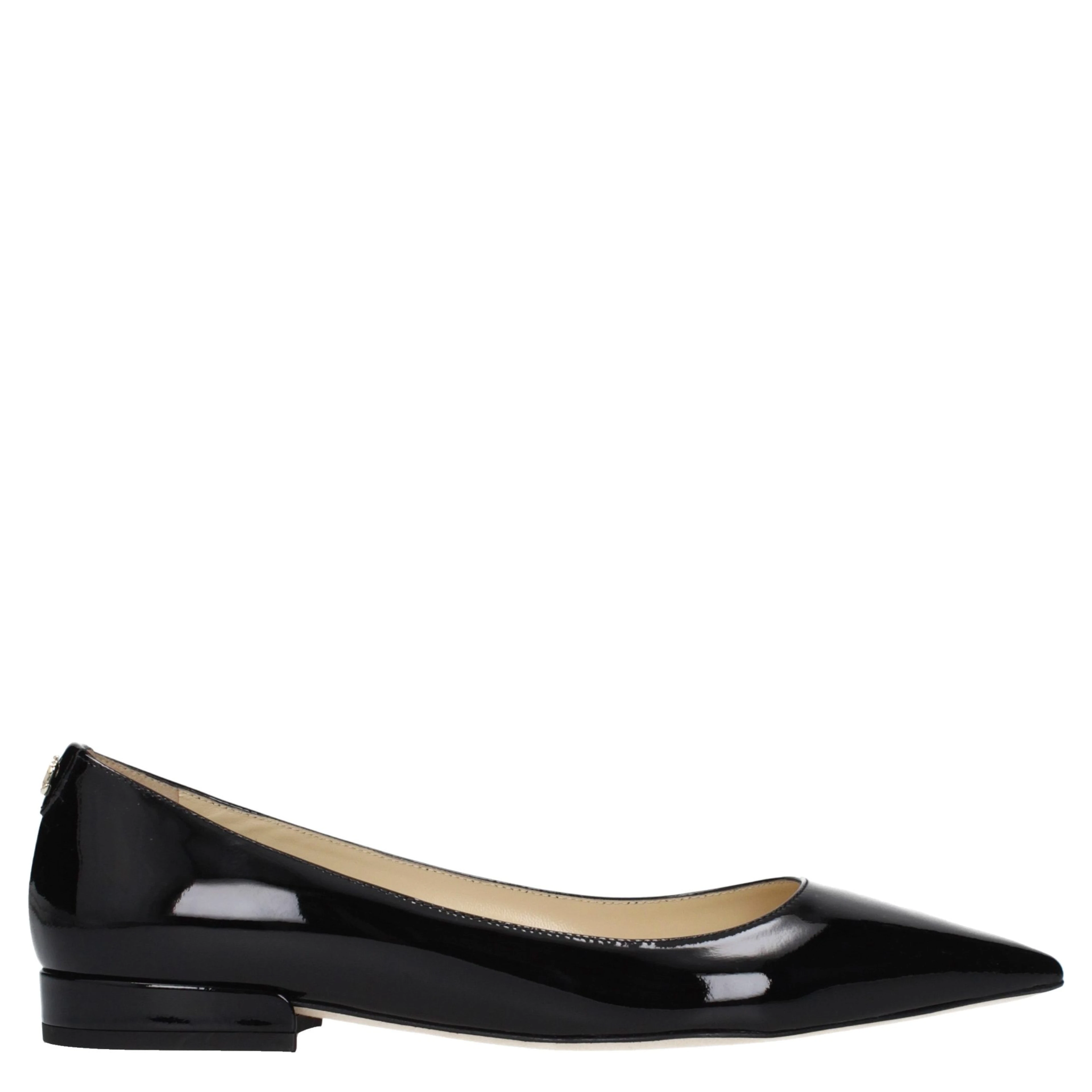 Black Leather Flats